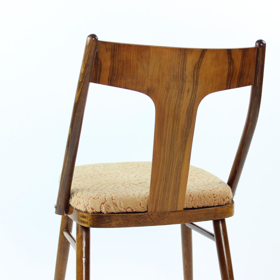 Mid-20th Century Set of 4 Midcentury Dining Chairs, Czechoslovakia 1960s For Sale