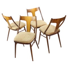 Vintage Set of 4 Midcentury Dining Chairs, Czechoslovakia 1960s