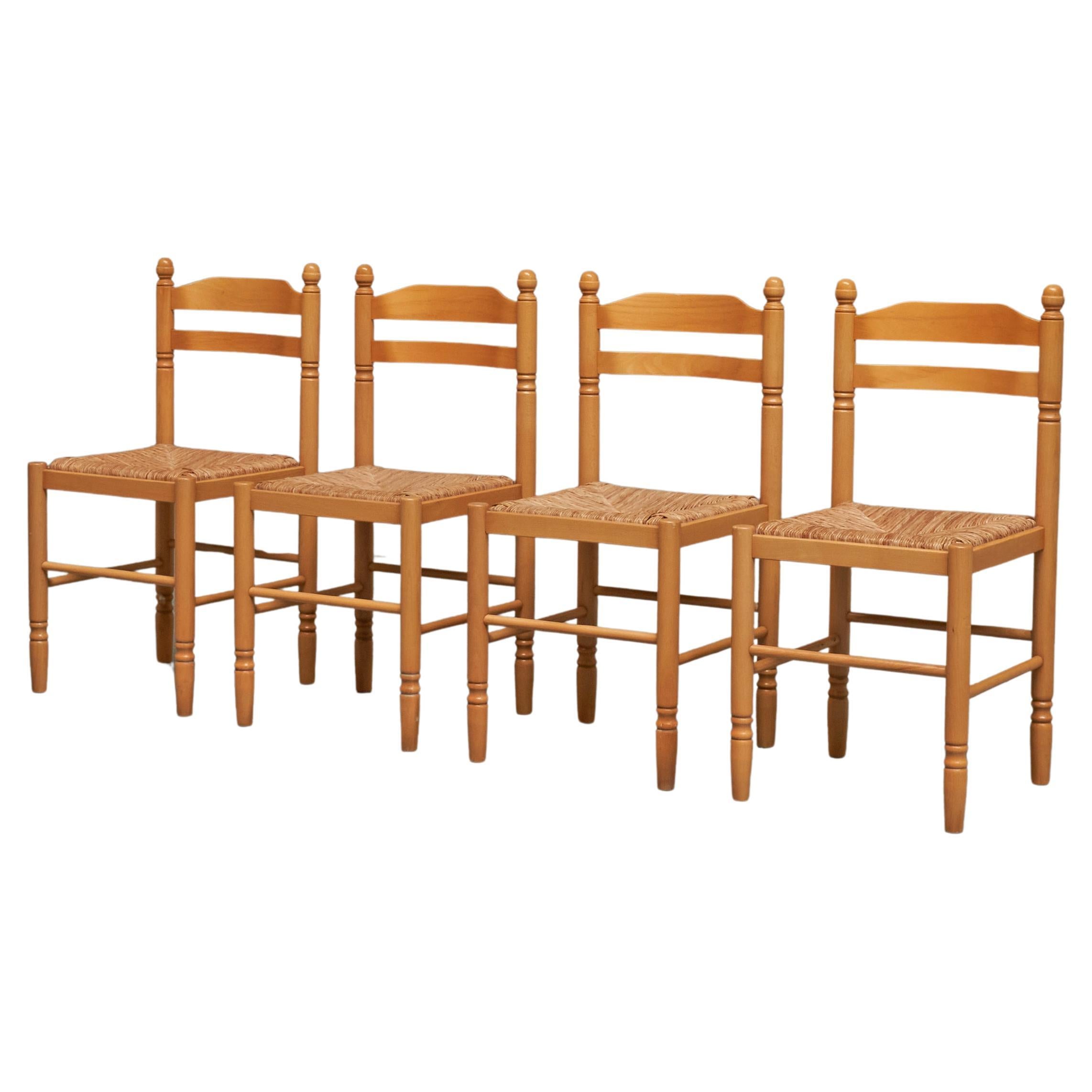 Set di 4 sedie da pranzo del Mid Century in Beeche anni '70