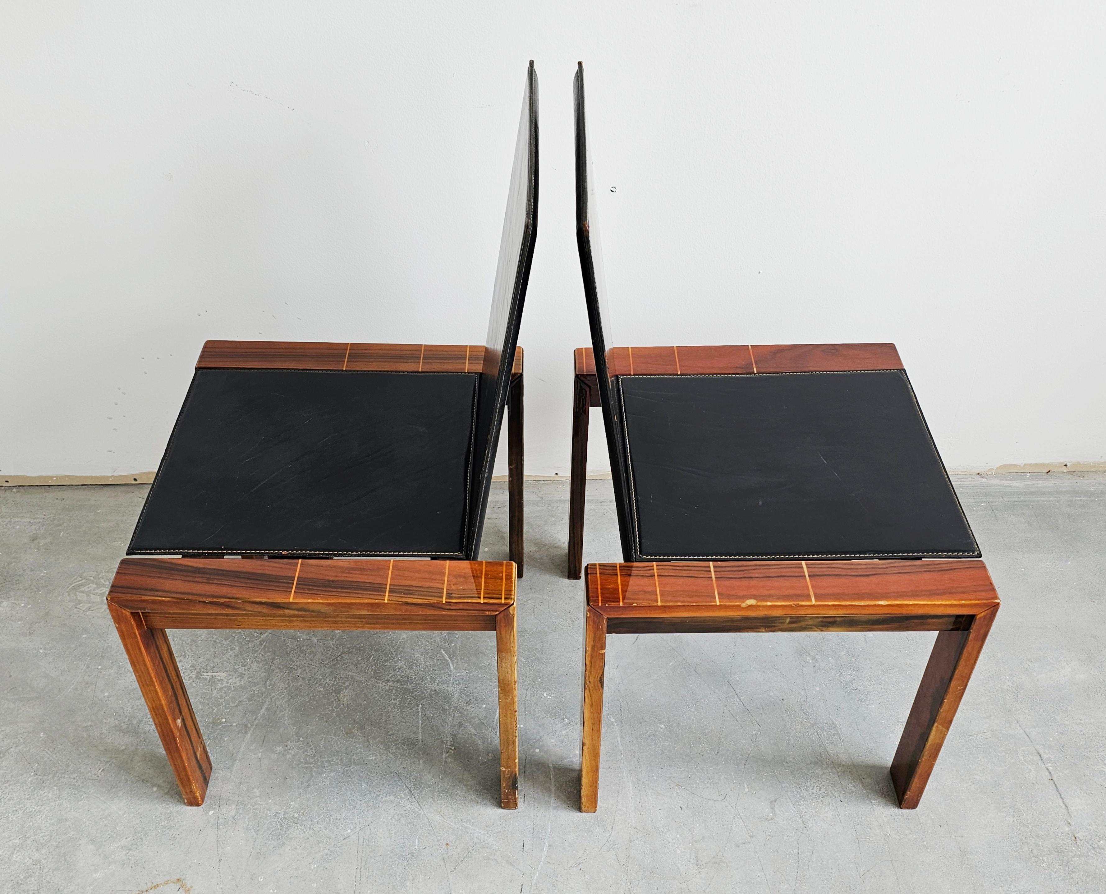 Set di 4 sedie da pranzo di metà secolo in palissandro nello stile di Afra & Tobia Scarpa in vendita 4