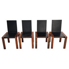 Set di 4 sedie da pranzo di metà secolo in palissandro nello stile di Afra & Tobia Scarpa