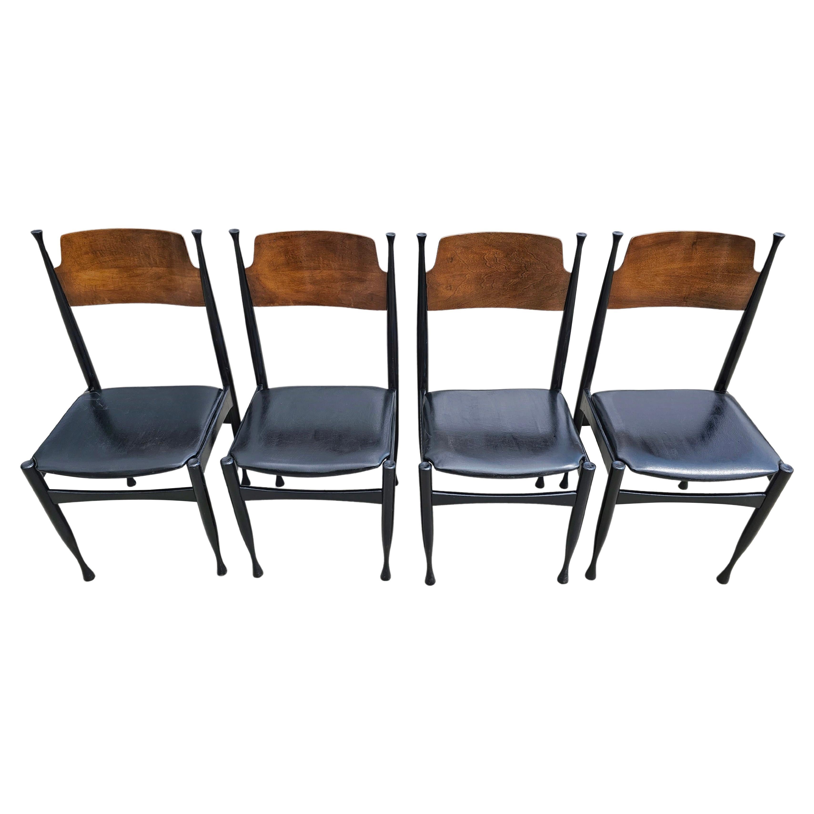 Set of 4 Mid-Century Dining Chairs in style of Paolo Buffa, Yugoslavia 1960s