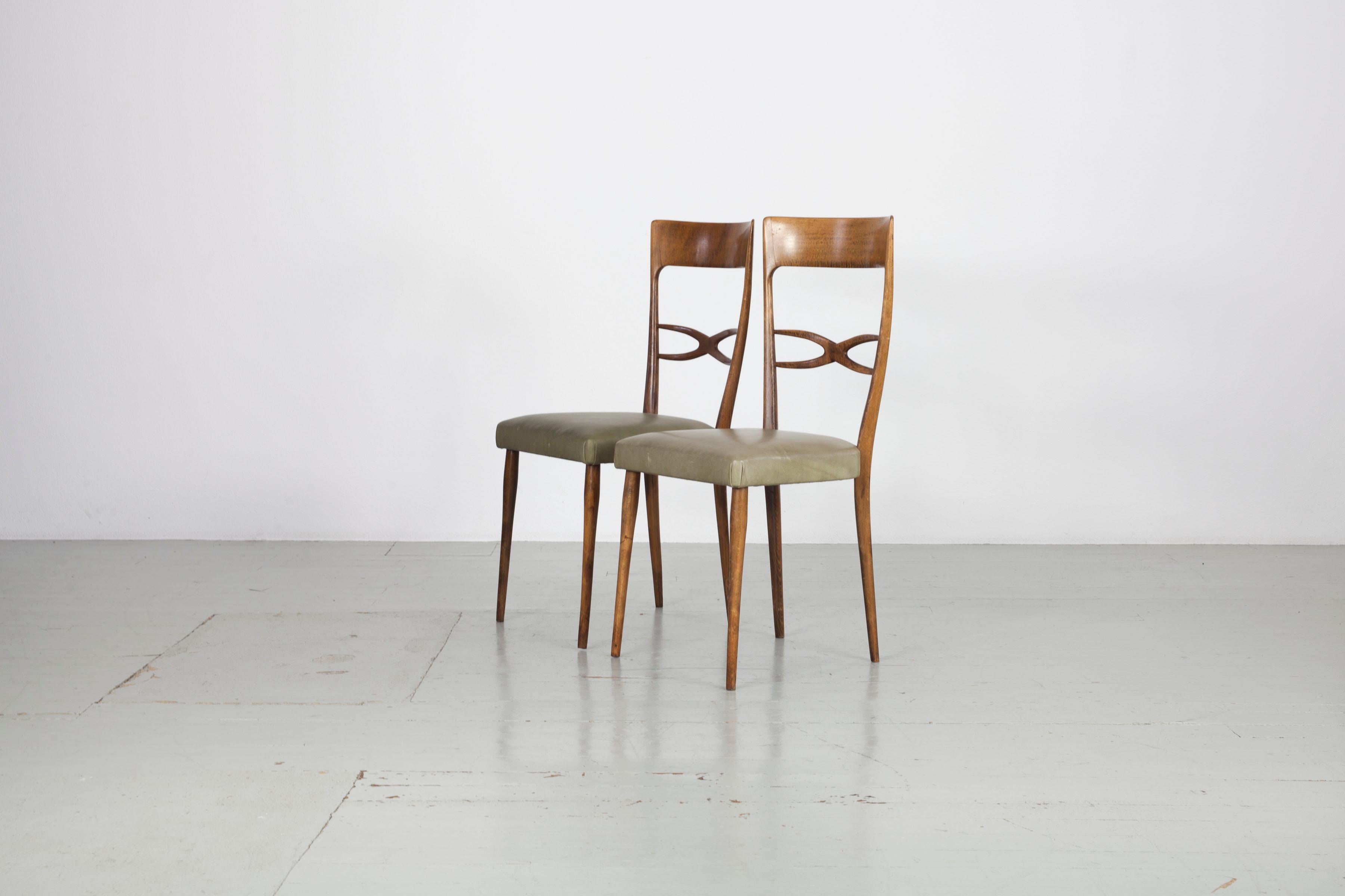 Set of 4 Mid-century dining chairs, made by Consorzio Sedie Friuli, Italy 1950s For Sale 5
