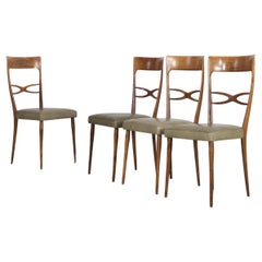Vintage Set of 4 Mid-century dining chairs, made by Consorzio Sedie Friuli, Italy 1950s
