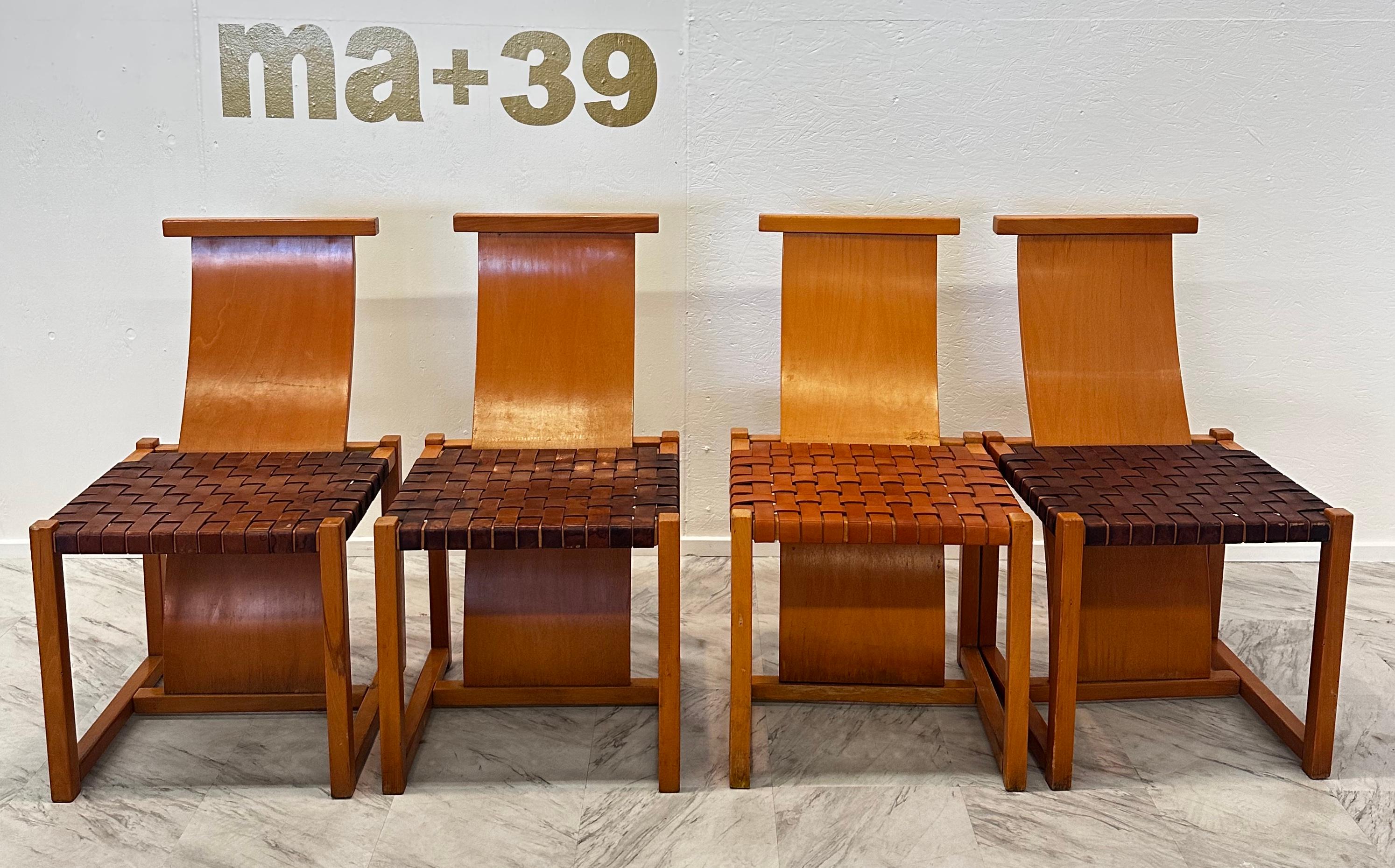 Satz von 4 Ess-/Beistellstühlen aus der Mitte des Jahrhunderts von Avar Aalto, 1960er Jahre (Moderne der Mitte des Jahrhunderts) im Angebot