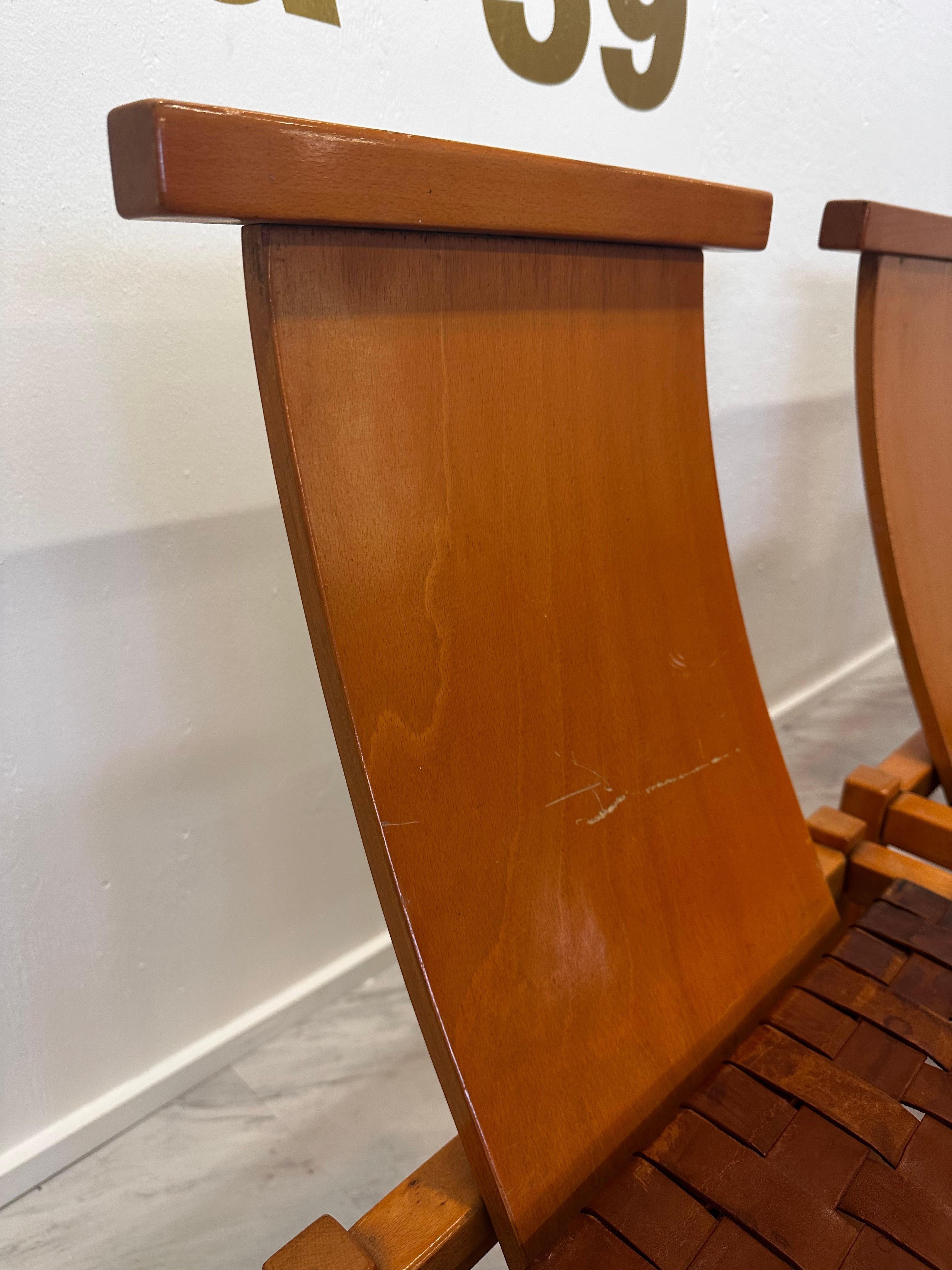 Leather Set of 4 Mid Century Dining / Side Chairs by Avar Aalto 1960s For Sale