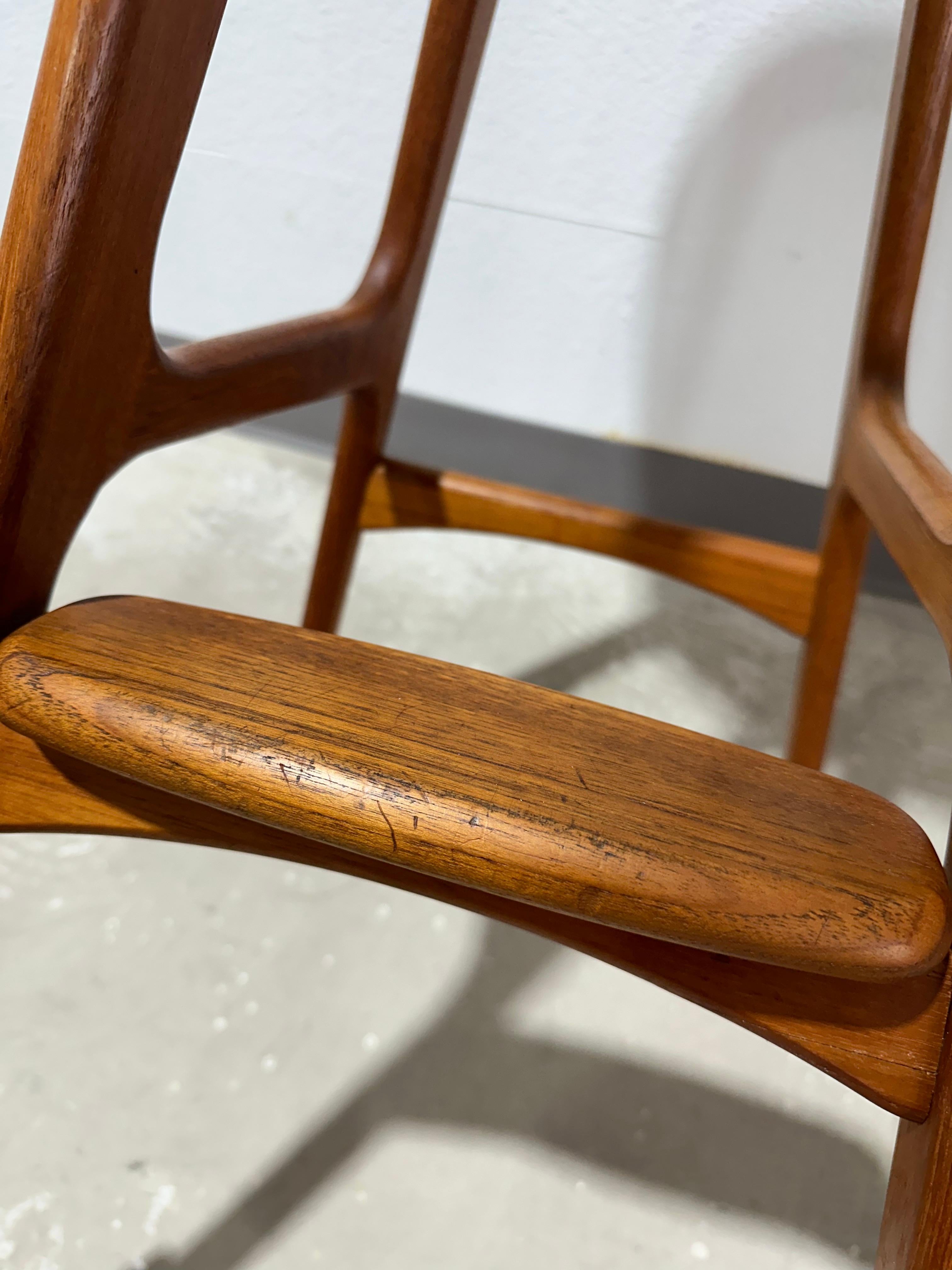 Set of 4 Mid Century Erik Buch Model 61 Danish Teak Bar Stools 2