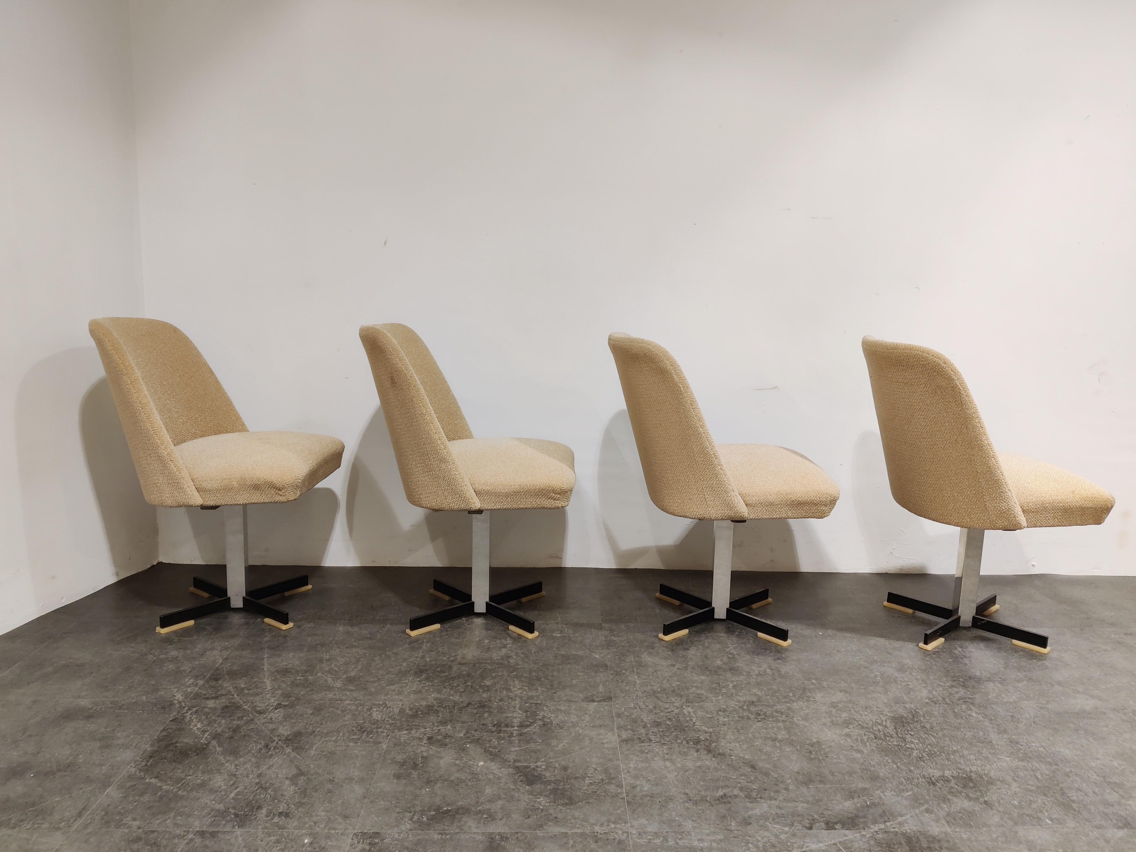 German Set of 4 Mid Century Fabric Swicle Chairs, 1960s