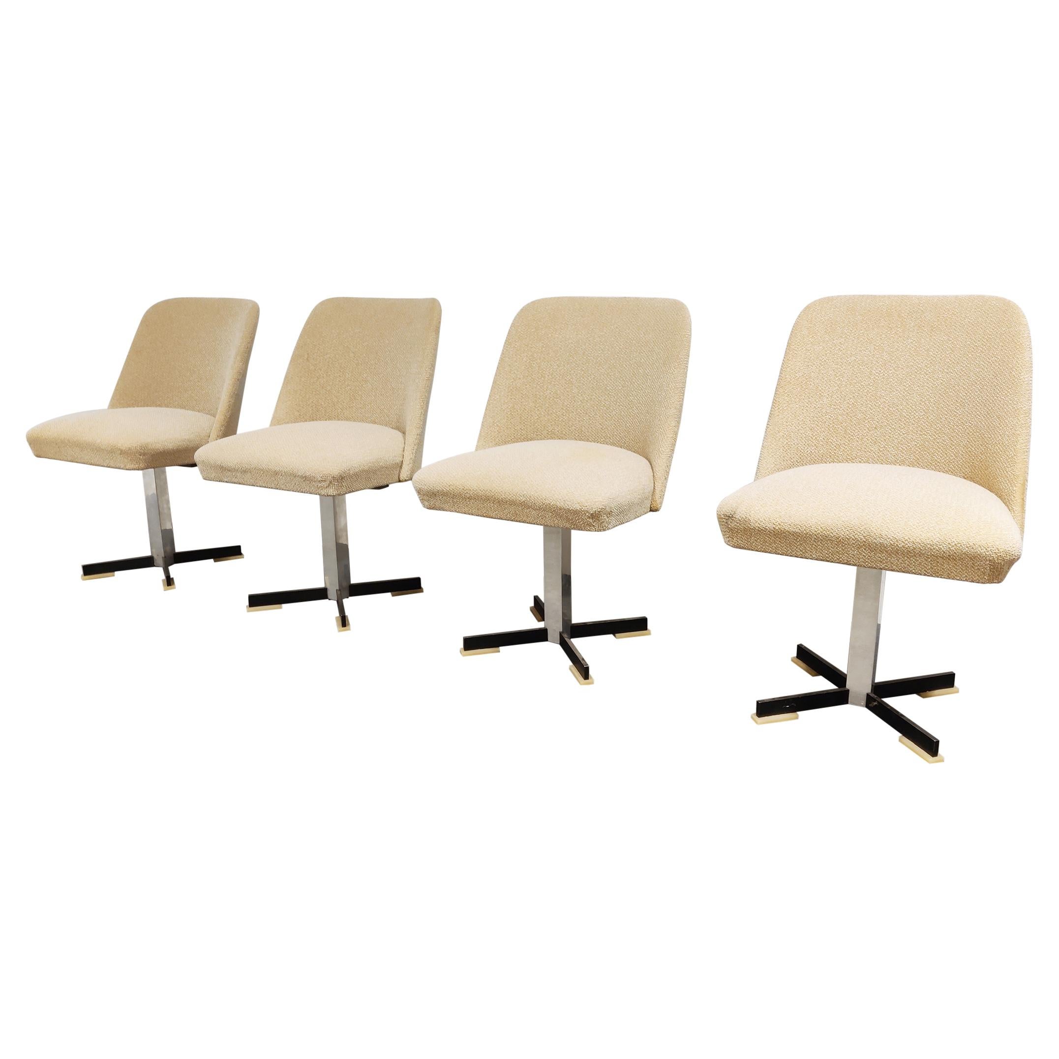 Set of 4 Mid Century Fabric Swicle Chairs, 1960s