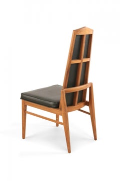 Set of 4 Mid-Century Foster-McDavid Black Vinyl Dining Chairs