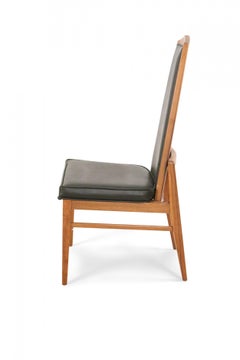 Set of 4 Midcentury Foster-McDavid Black Vinyl Dining Chairs