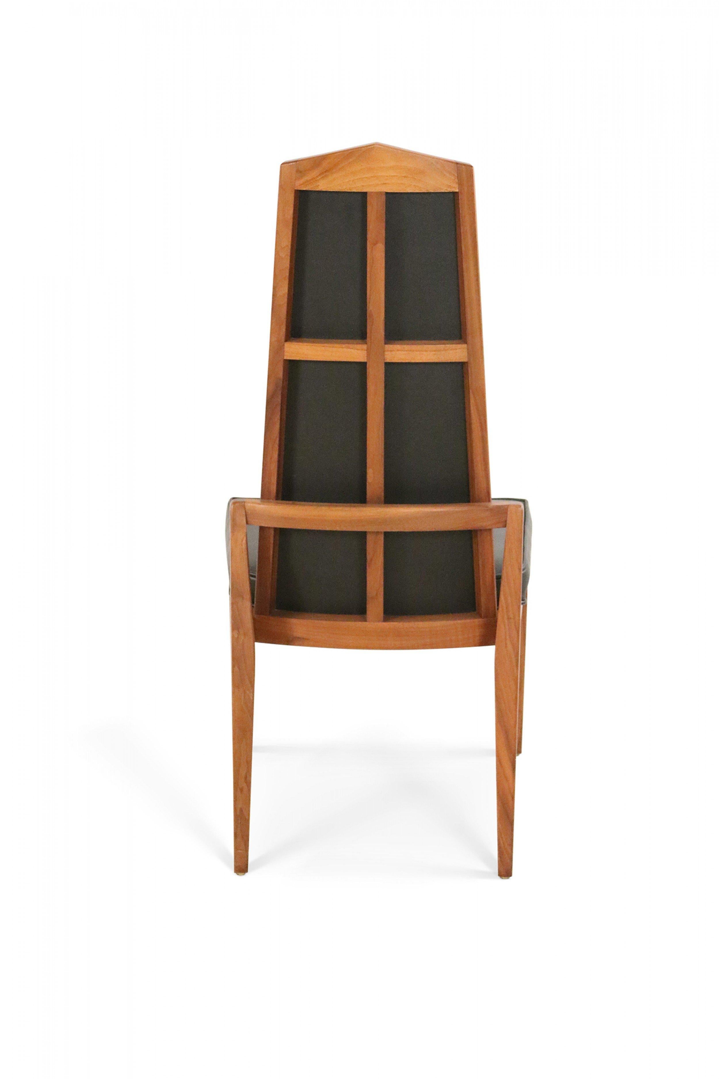 Mid-Century Modern Set of 4 Midcentury Foster-McDavid Black Vinyl Dining Chairs For Sale