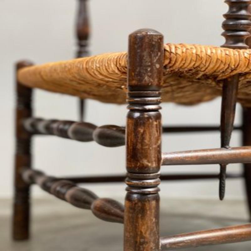 Ensemble de 4 chaises de montagne en paille du milieu du siècle dernier, années 1950 en vente 3