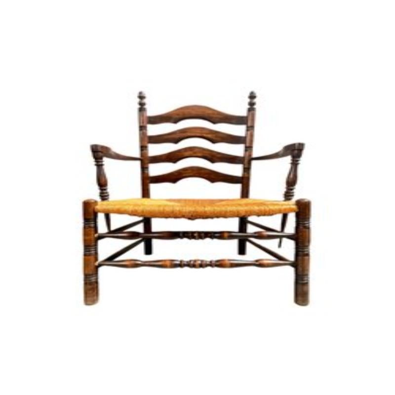 Ensemble de 4 chaises de montagne en paille du milieu du siècle dernier, années 1950 en vente 5