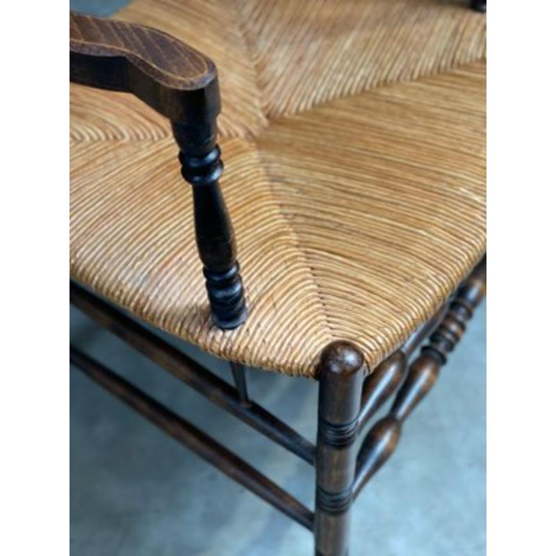 Mid-Century Modern Ensemble de 4 chaises de montagne en paille du milieu du siècle dernier, années 1950 en vente