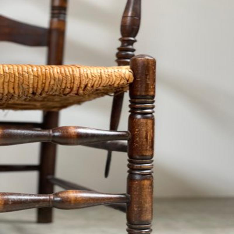 Ensemble de 4 chaises de montagne en paille du milieu du siècle dernier, années 1950 en vente 2