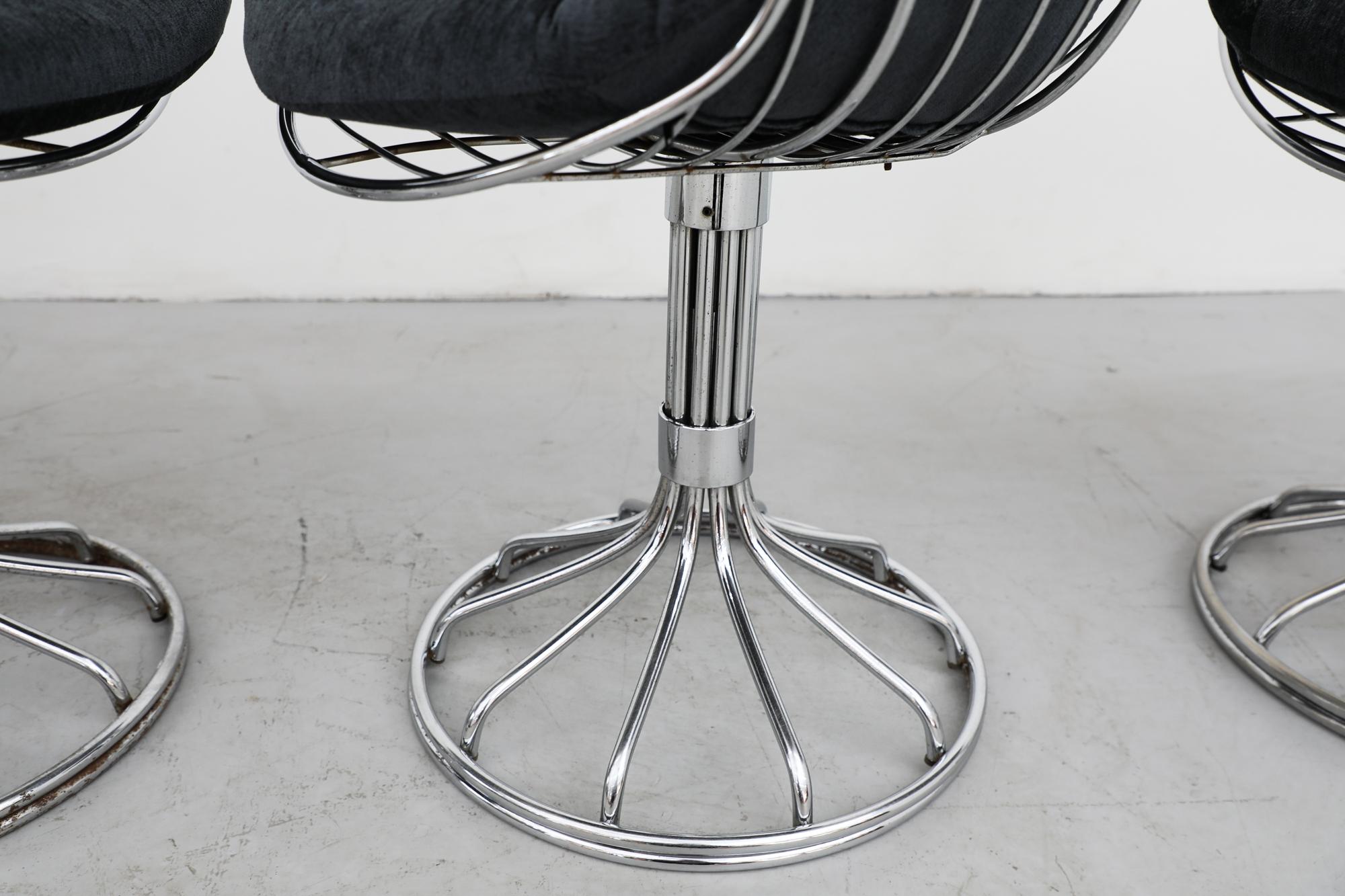 Set of 4 Mid-Century Gastone Rinaldi for RIMA Italia Chrome Pan Am Chairs For Sale 2