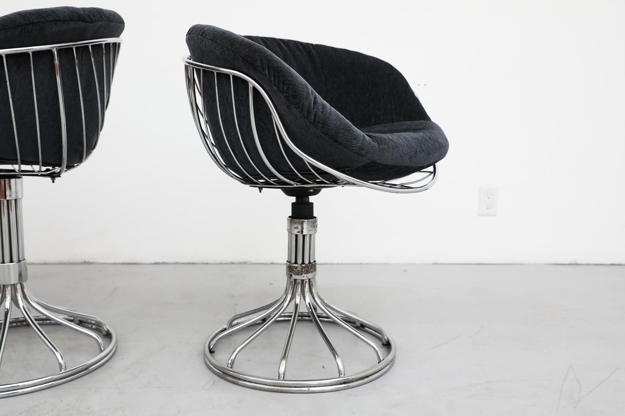 Late 20th Century Set of 4 Mid-Century Gastone Rinaldi for RIMA Italia Chrome Pan Am Chairs For Sale