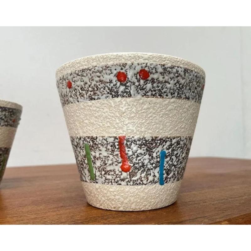 XX secolo Set di 4 fioriere tedesche di metà secolo in ceramica, anni '60 in vendita