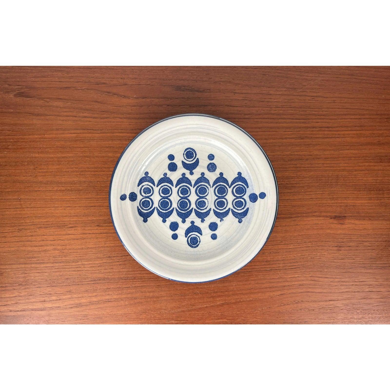 Mid-Century Modern Set of 4 Mid-Century German Ceramic Plates from Ceramano, 1960s For Sale