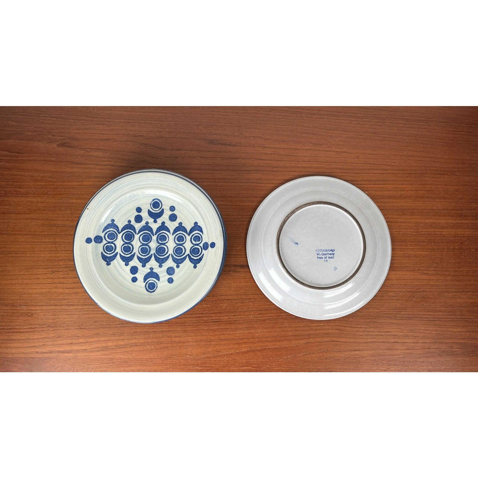 20th Century Set of 4 Mid-Century German Ceramic Plates from Ceramano, 1960s For Sale