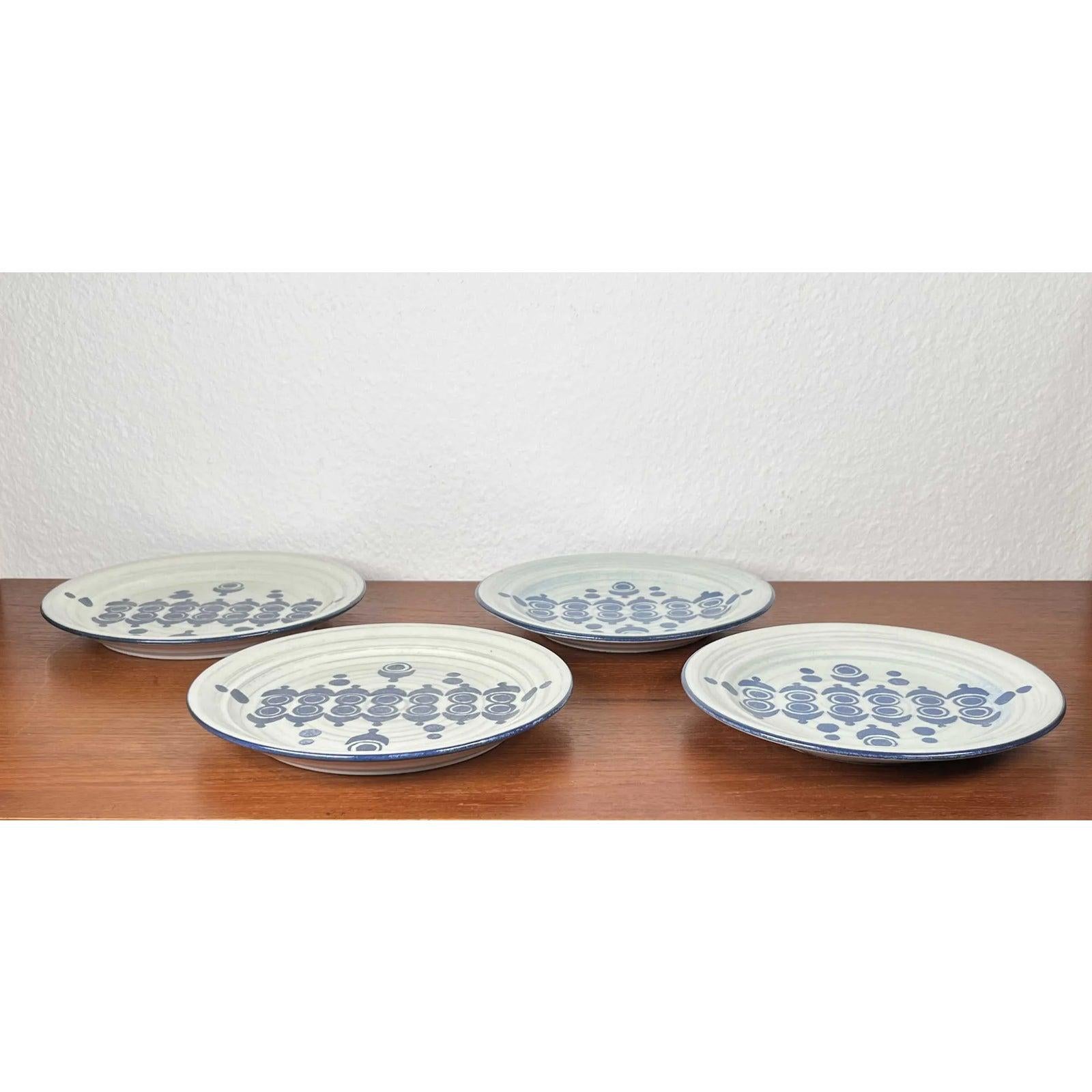 Set of 4 Mid-Century German Ceramic Plates from Ceramano, 1960s For Sale 2
