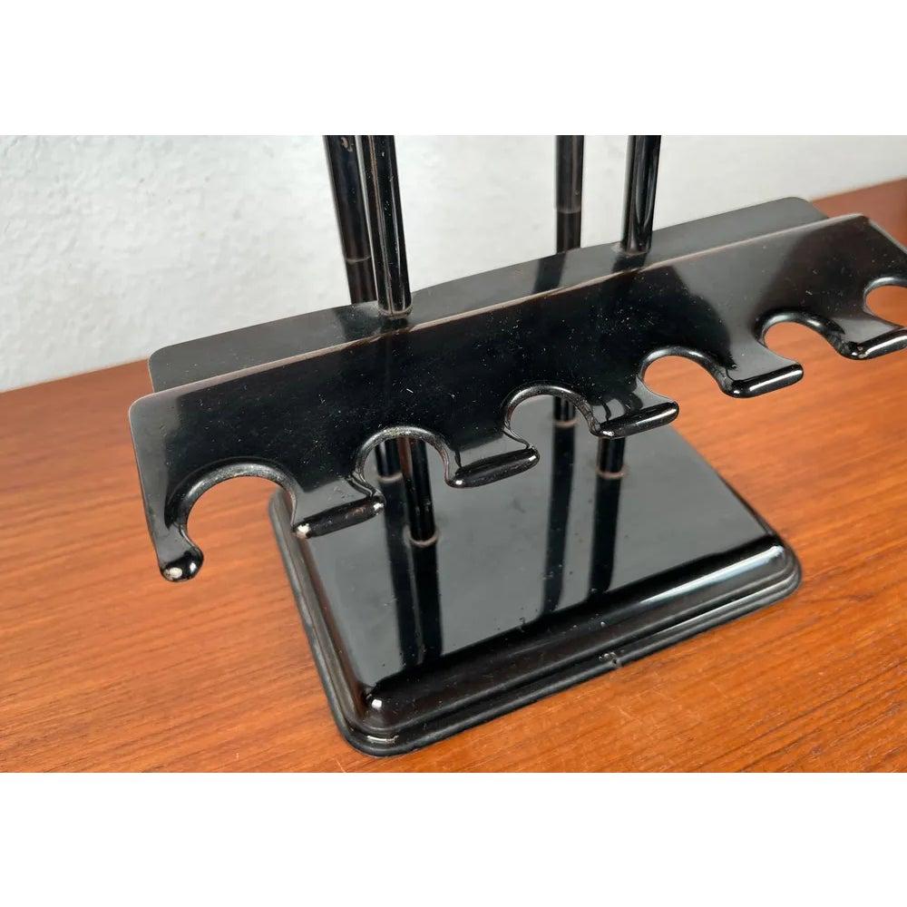 Set of 4 Mid-Century German Metal Office Rubber Stamp Holder and 3 Stamps, 1960s For Sale 6