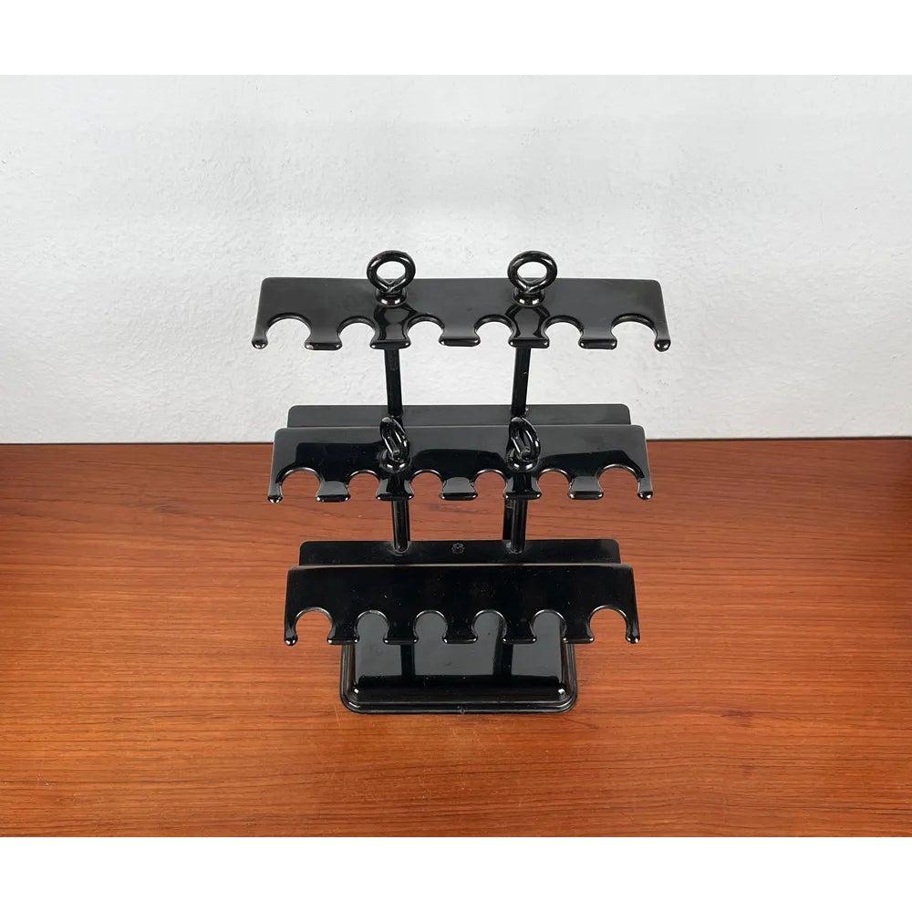 20th Century Set of 4 Mid-Century German Metal Office Rubber Stamp Holder and 3 Stamps, 1960s For Sale