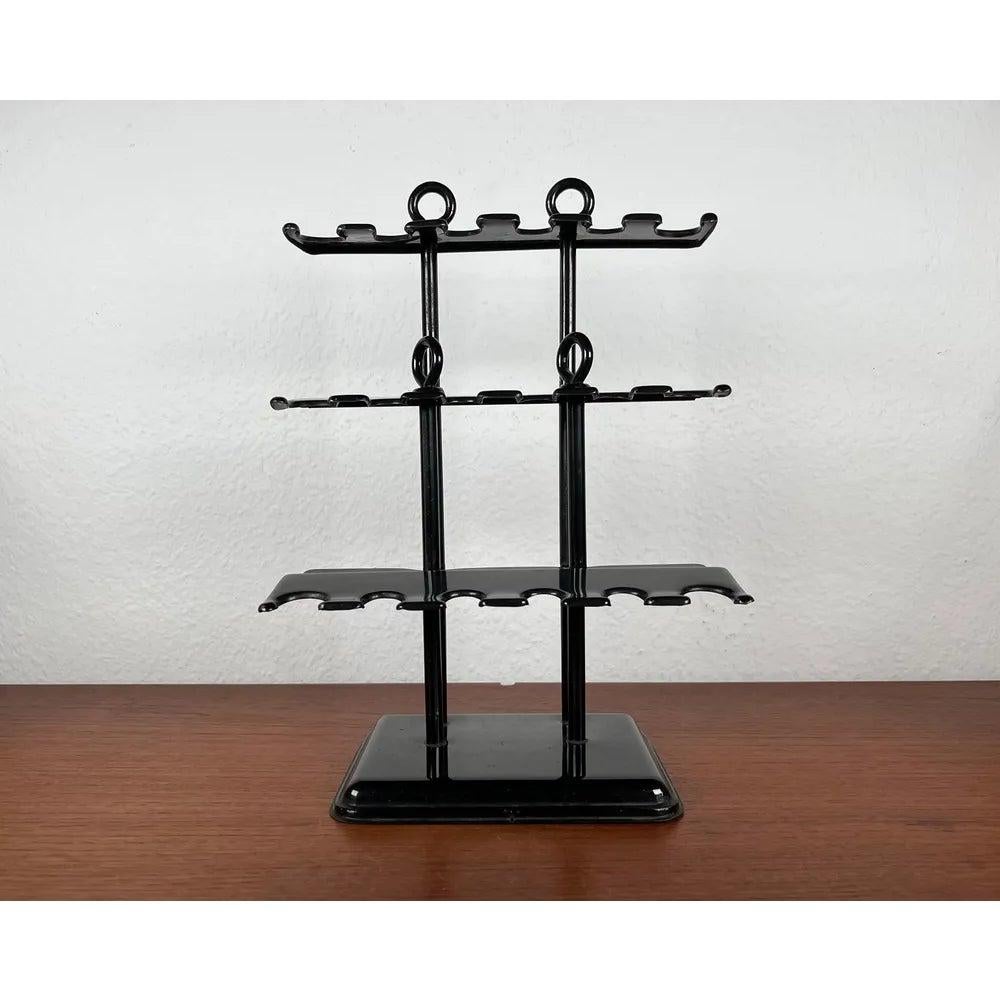 Set of 4 Mid-Century German Metal Office Rubber Stamp Holder and 3 Stamps, 1960s For Sale 1