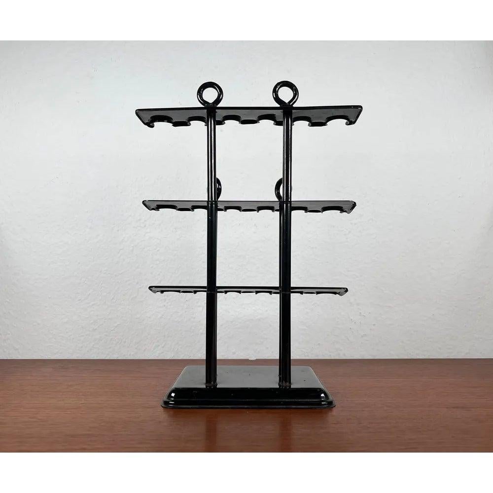 Set of 4 Mid-Century German Metal Office Rubber Stamp Holder and 3 Stamps, 1960s For Sale 3