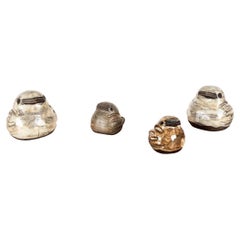 Set di 4 figurine di passeri in Studio Pottery di Bärbel Bach, Germania, metà del secolo.