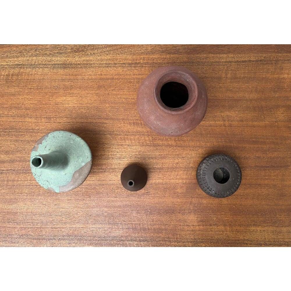 Set of 4 Mid-Century German Studio Pottery Vases from M.R. I and II, 1960s In Excellent Condition For Sale In Hamburg, DE