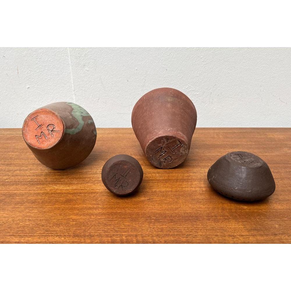 20th Century Set of 4 Mid-Century German Studio Pottery Vases from M.R. I and II, 1960s For Sale