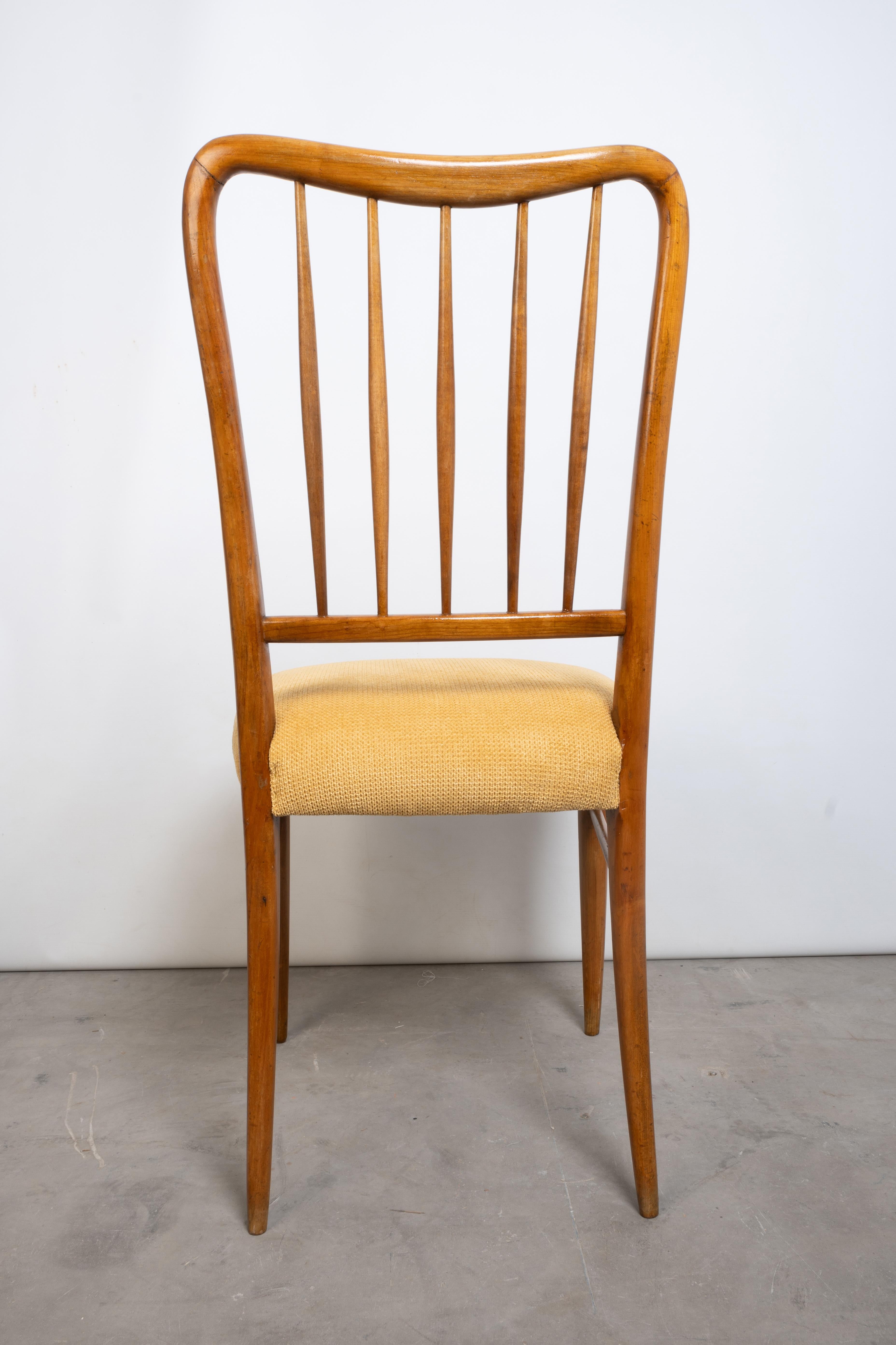 Set of 4 Mid Century Italian Fruitwood Paulo Buffa Chairs C.1940 For Sale 5