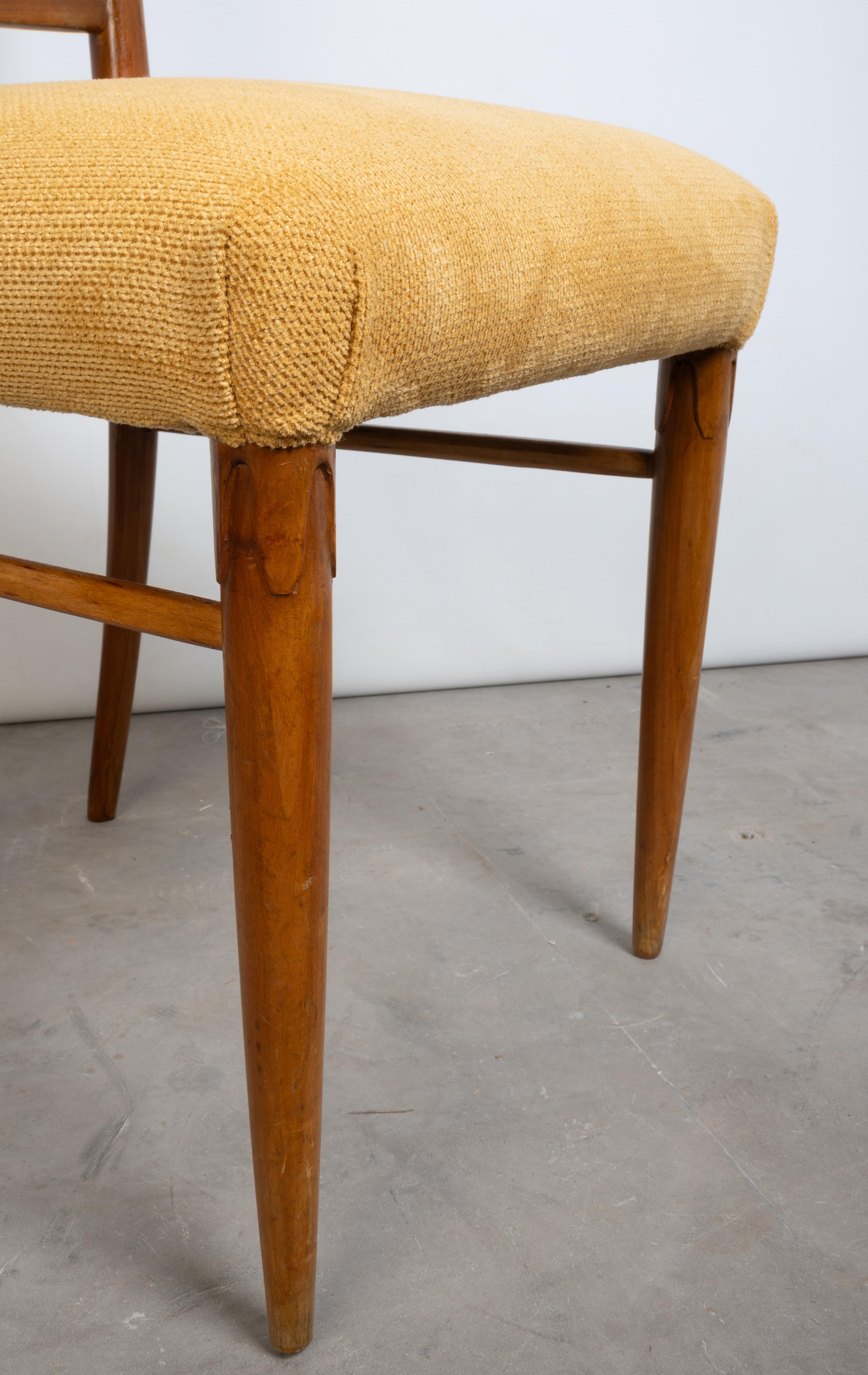 Set of 4 Mid Century Italian Fruitwood Paulo Buffa Chairs C.1940 For Sale 8