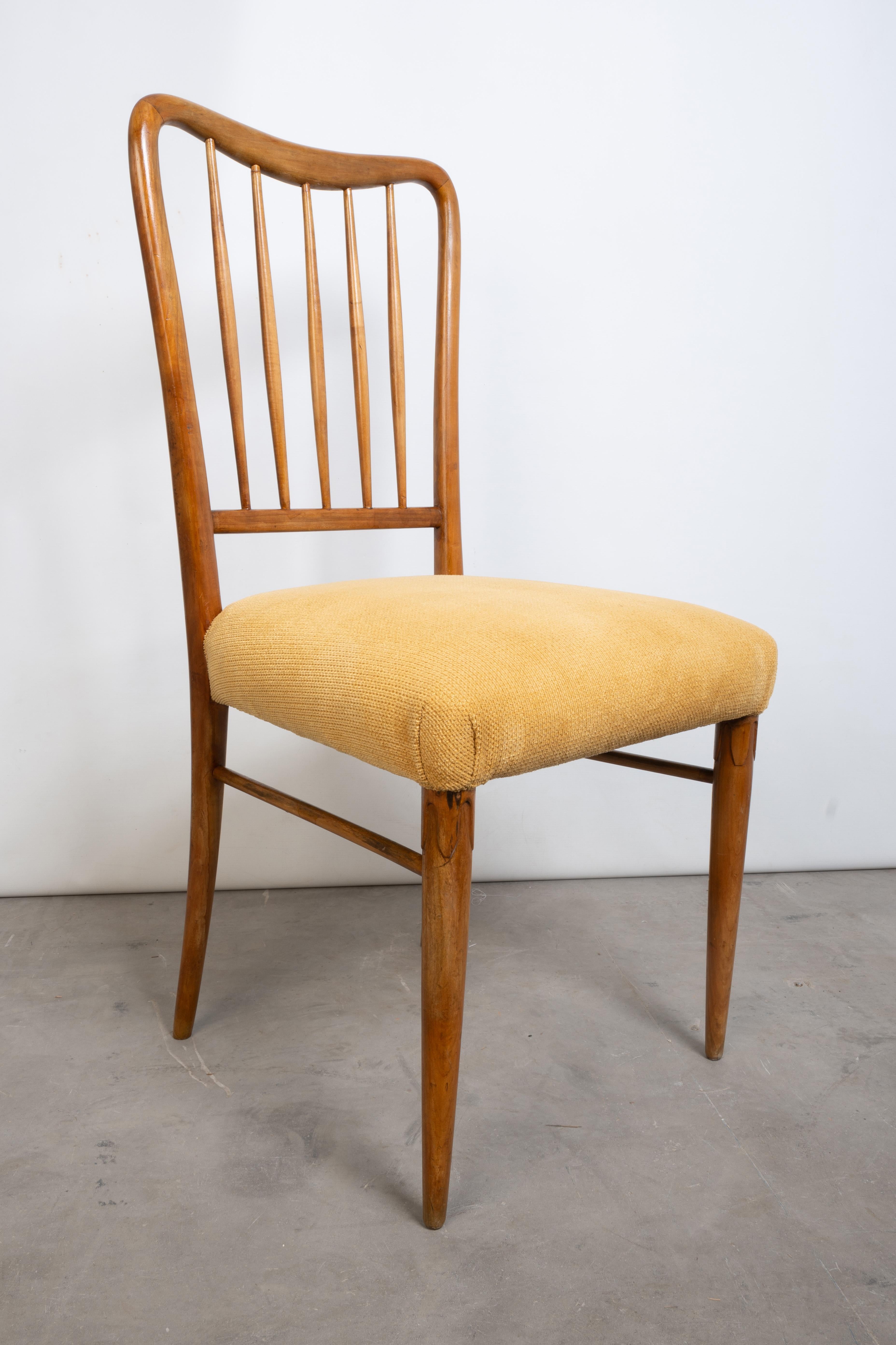 Set of 4 Mid Century Italian Fruitwood Paulo Buffa Chairs C.1940 For Sale 9