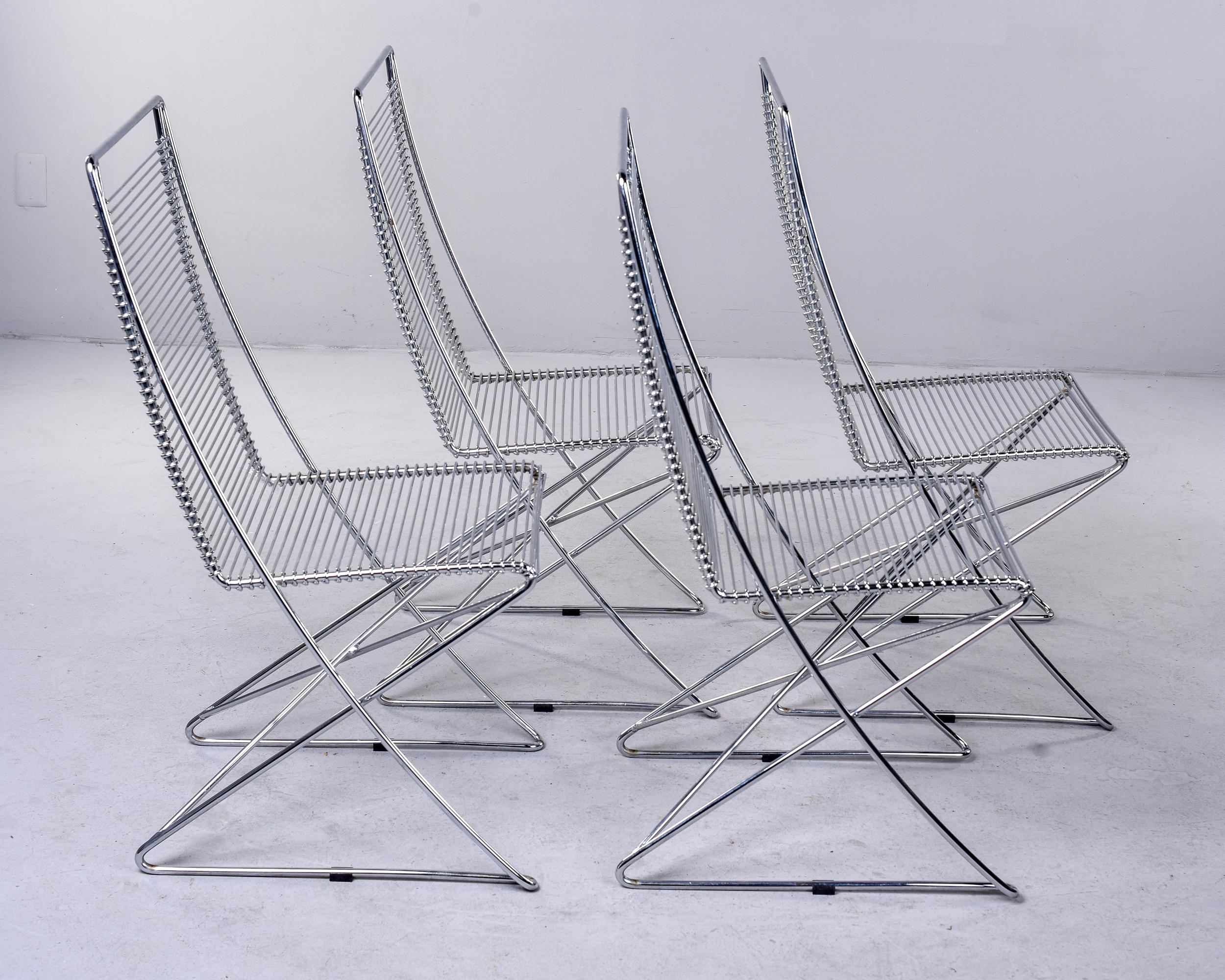 20th Century Set of 4 Mid Century Kreuzschwinger Steel Chairs by Till Behrens for Schlubach