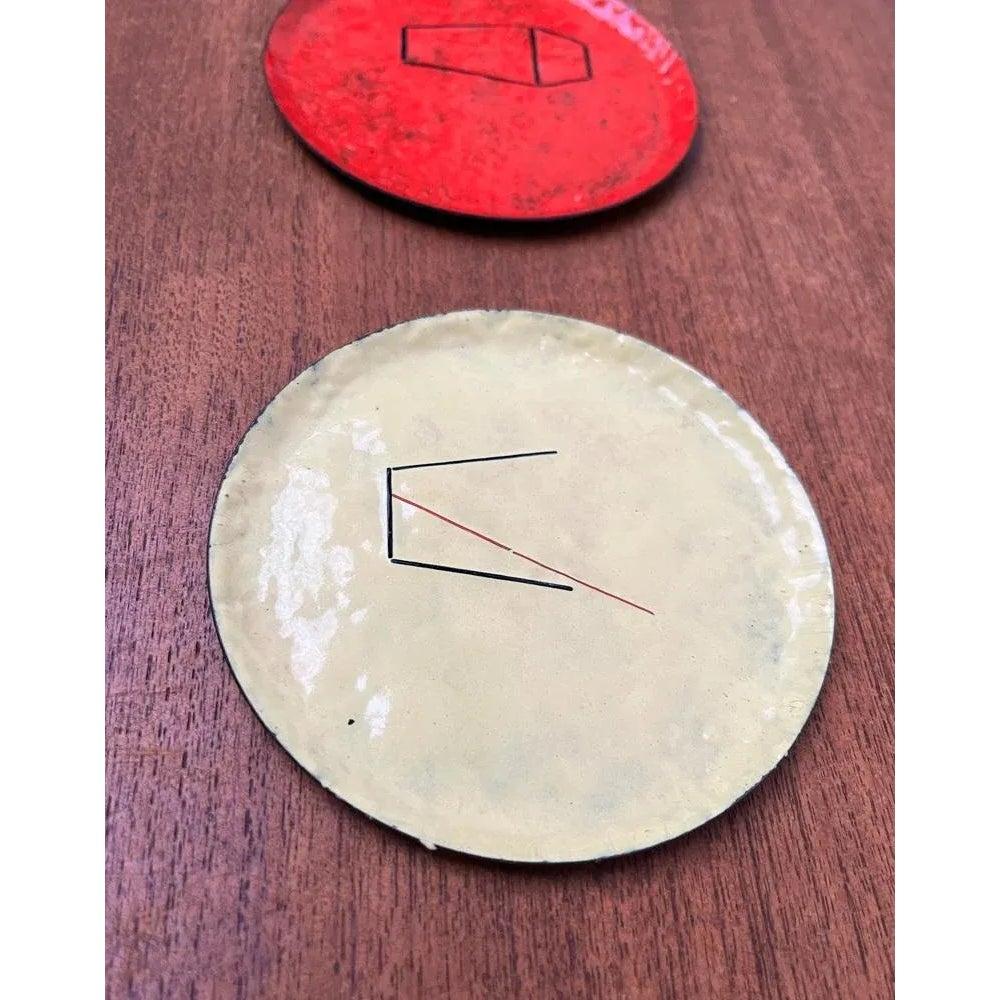 Juego de 4 posavasos de cóctel de metal de mediados de siglo, años 60 en venta 5