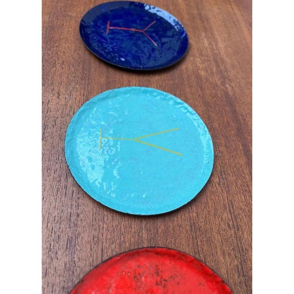 Juego de 4 posavasos de cóctel de metal de mediados de siglo, años 60 en venta 2
