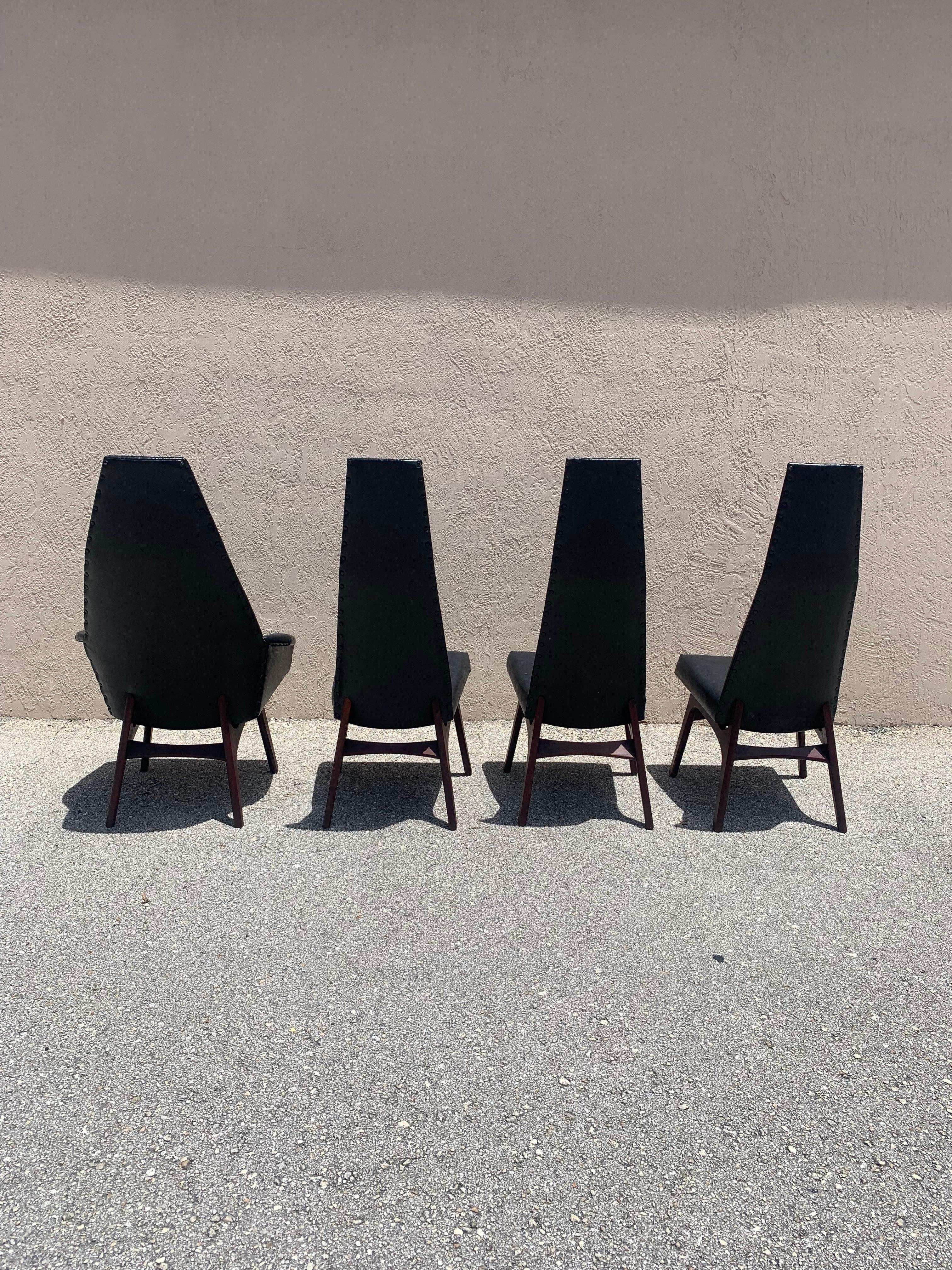 Adrian Pearsall lot de 4 chaises de salle à manger de style mi-siècle moderne pour Craft Associates en vente 4