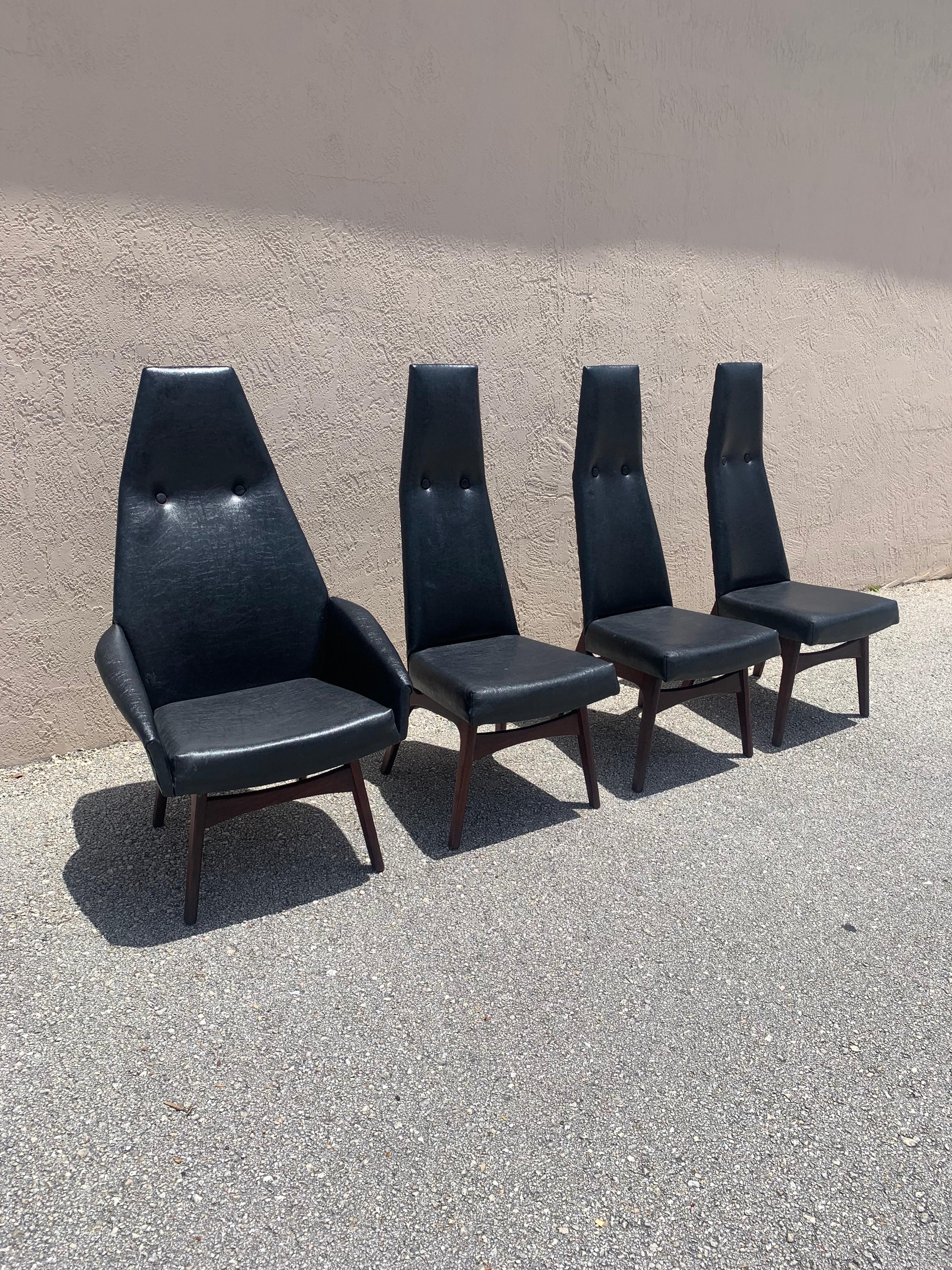 Mid-Century Modern Adrian Pearsall lot de 4 chaises de salle à manger de style mi-siècle moderne pour Craft Associates en vente