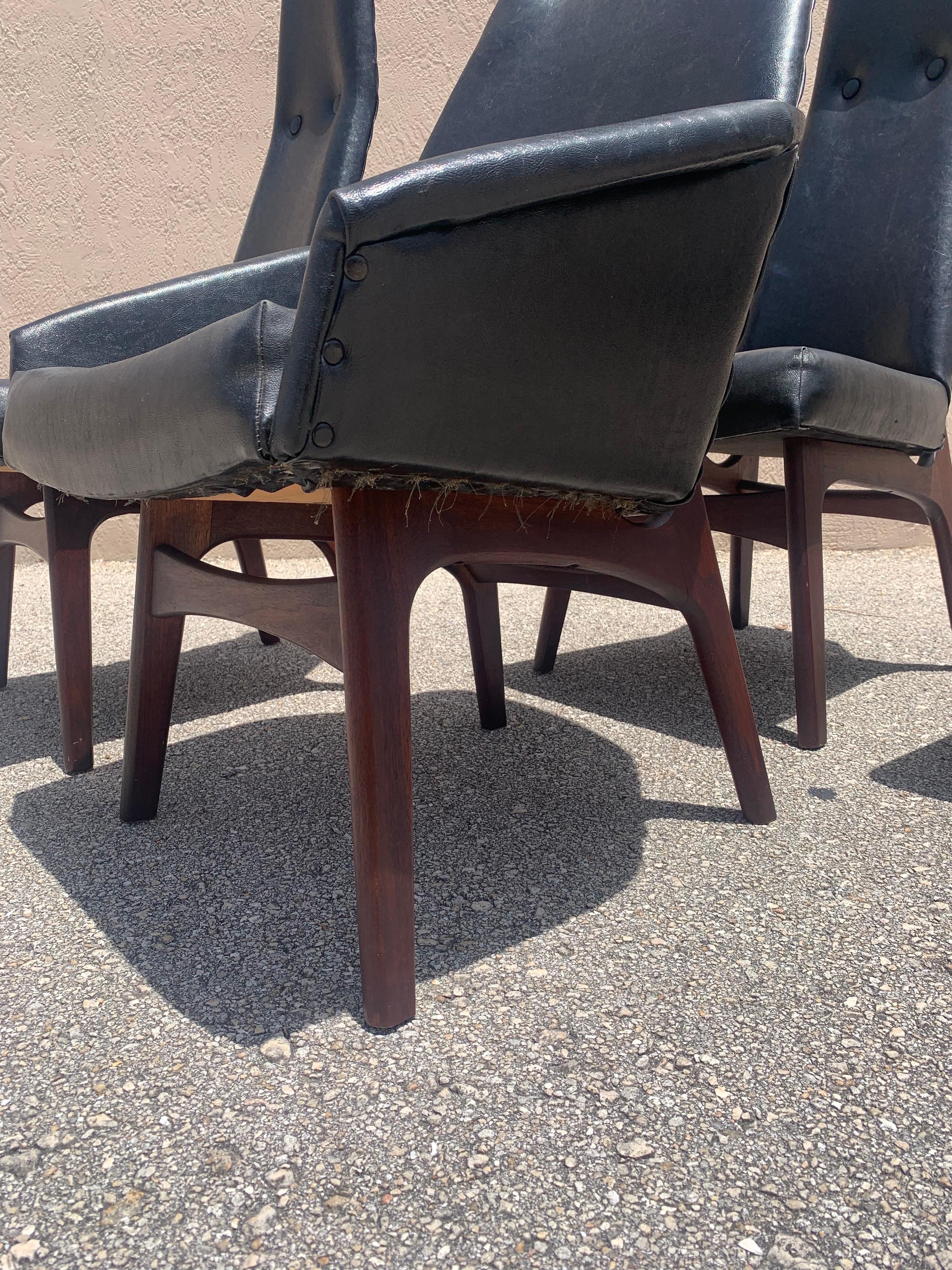 Adrian Pearsall lot de 4 chaises de salle à manger de style mi-siècle moderne pour Craft Associates en vente 2