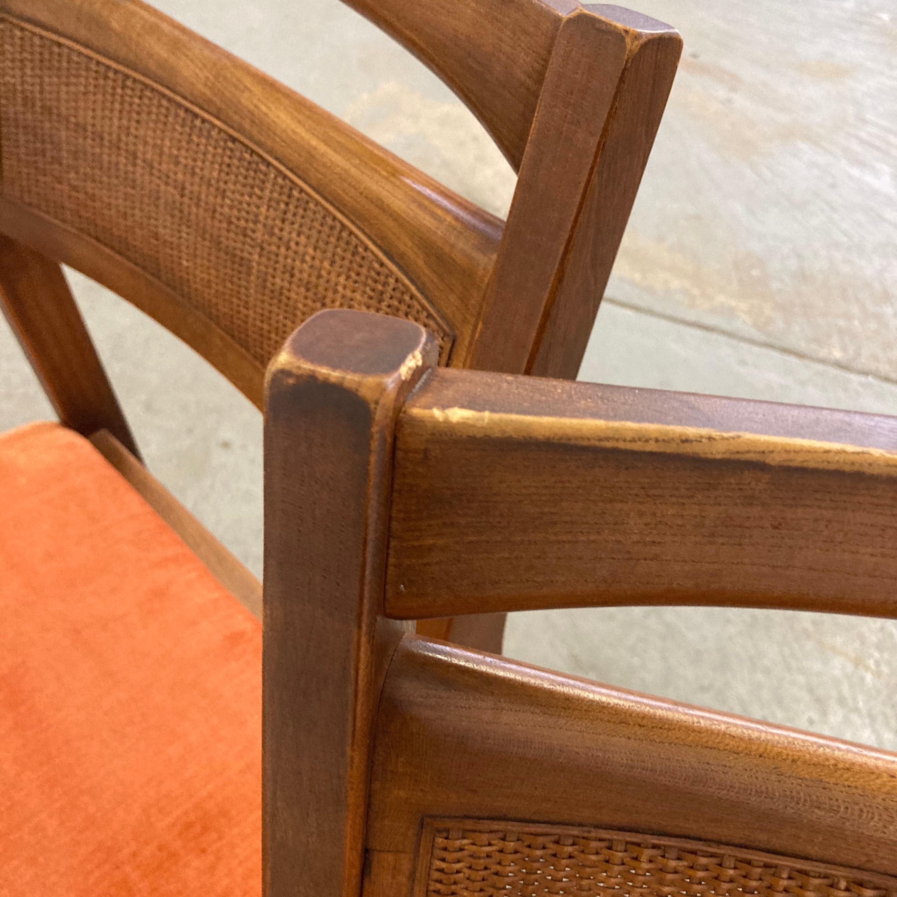 Satz von 4 Mid-Century Modern American of Martinsville Nussbaum Cane Esszimmerstühle 7