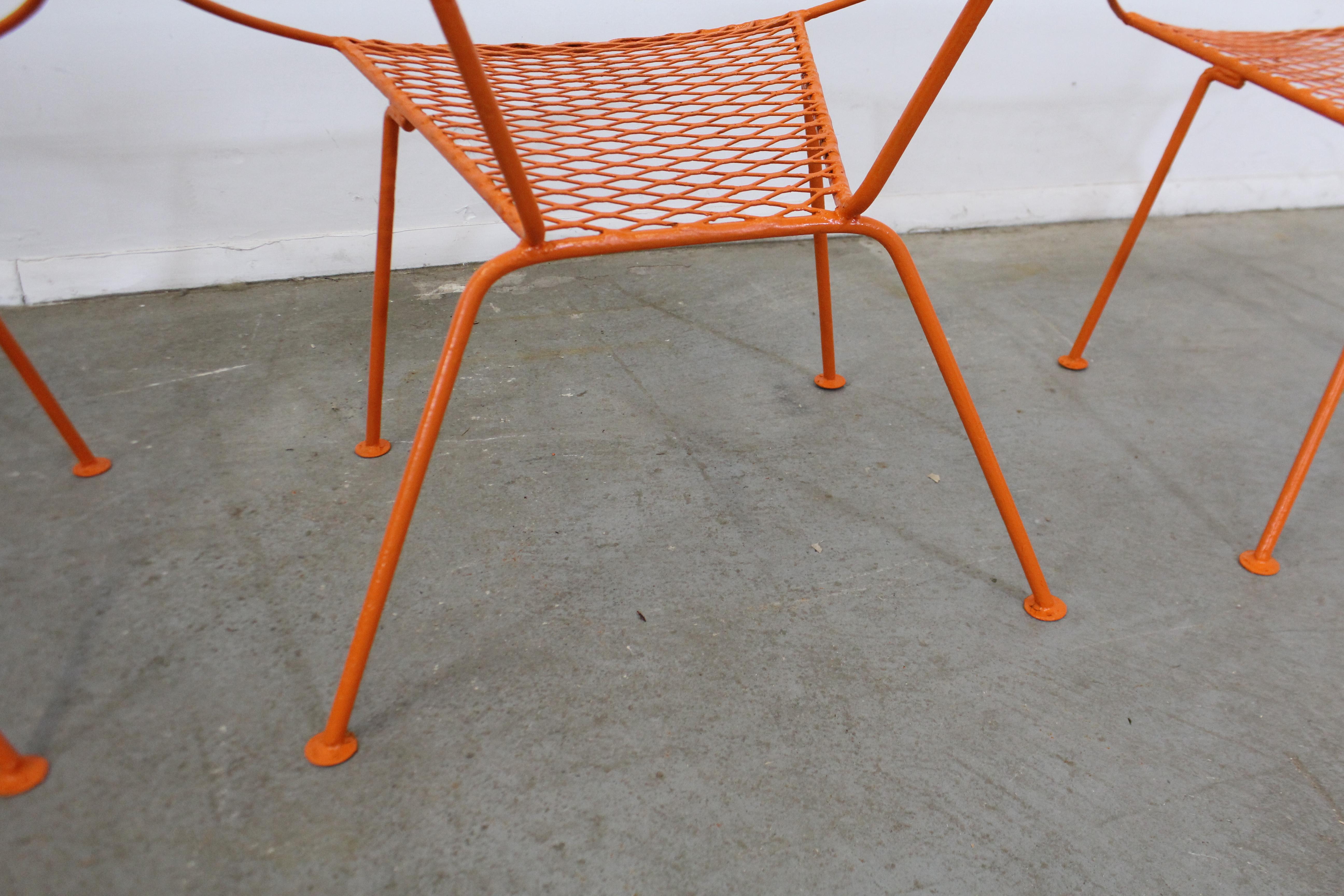 20th Century Set of 4 Mid-Century Modern Atomic Salterini Style Outdoor Circle Hoop Chairs