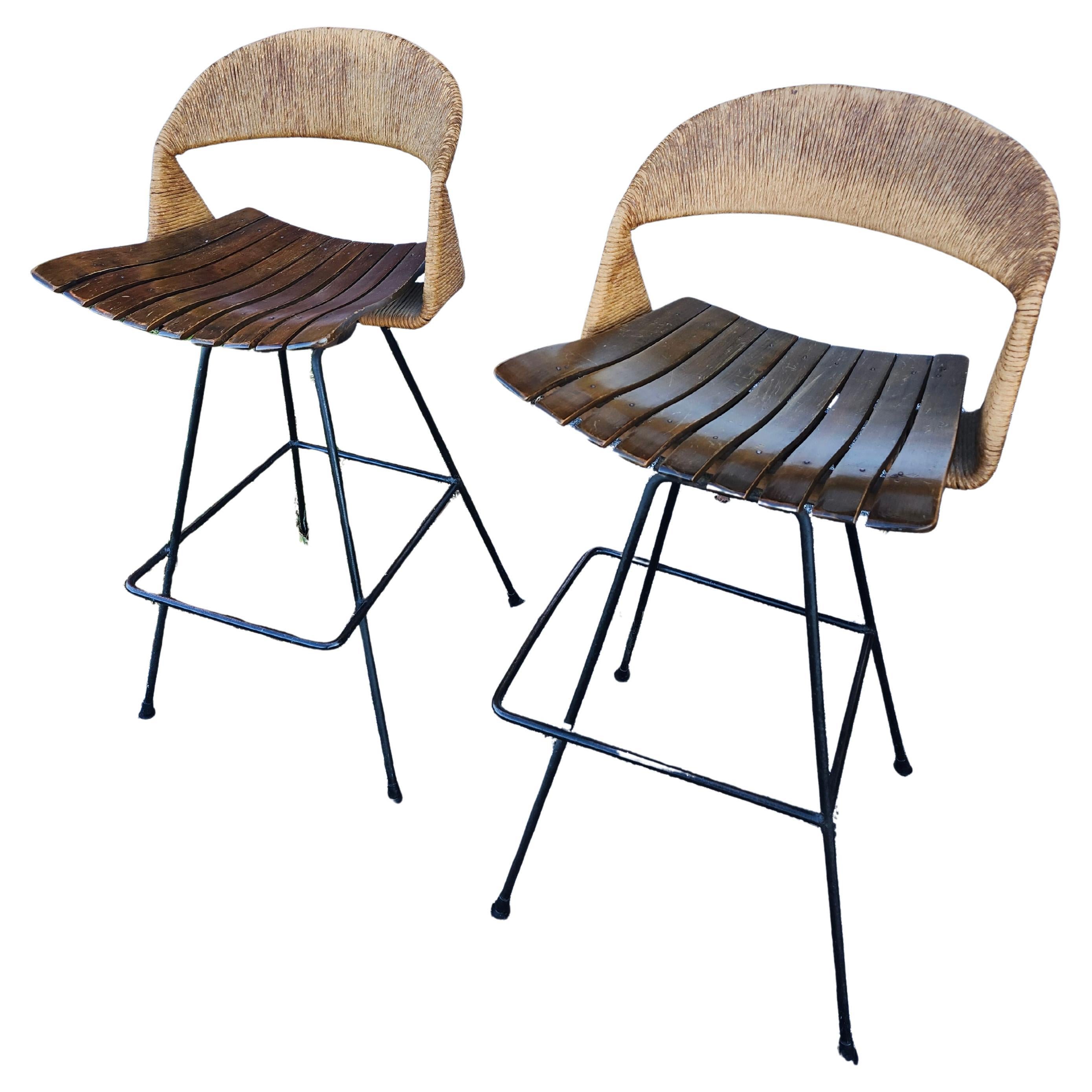 Americano Set di 4 sgabelli da bar moderni del Mid-Century di Arthur Umanoff per Raymor in vendita