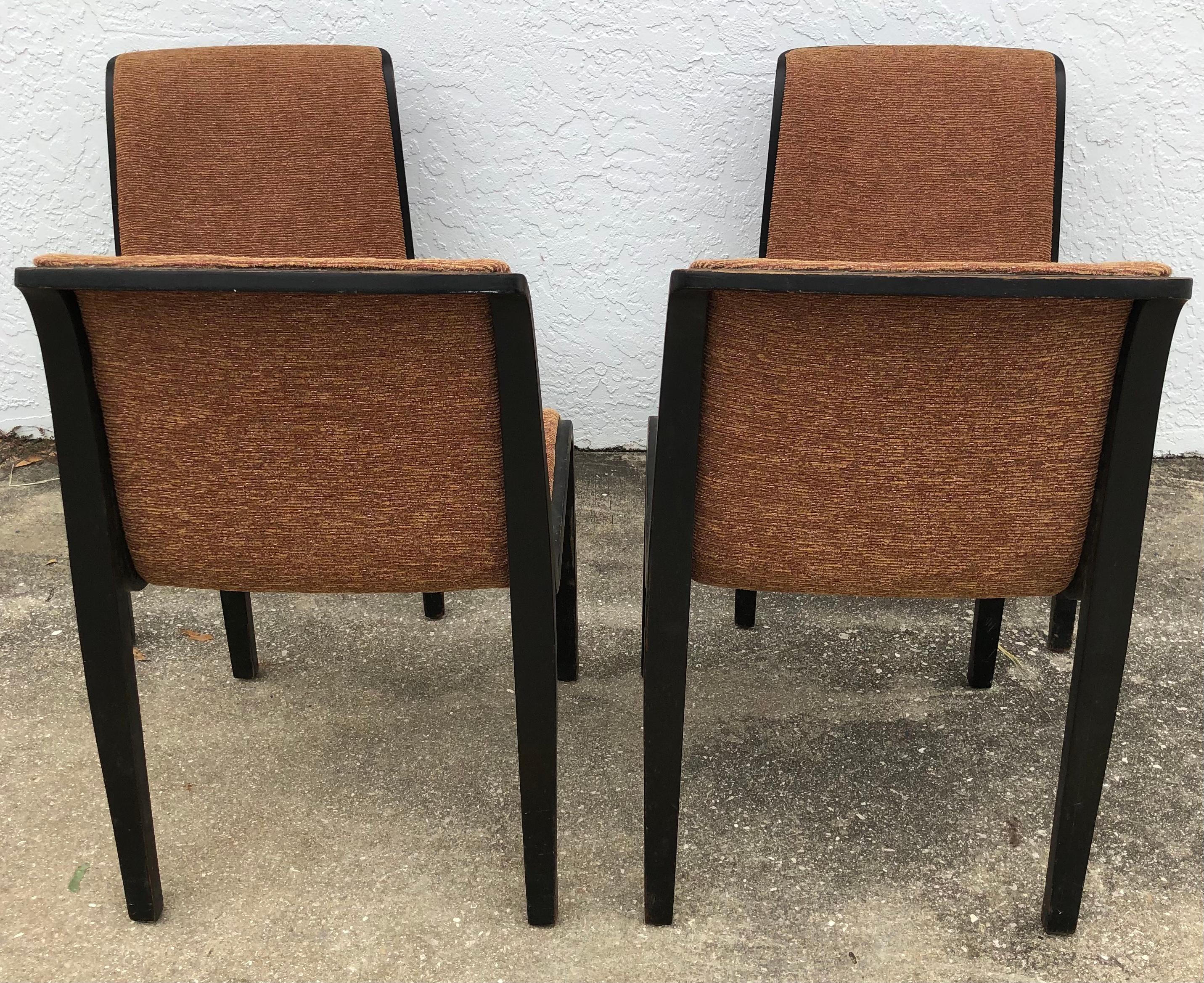 American Set of 4 Mid-Century Modern Bill Stephens Knoll Black Walnut Side Chairs For Sale