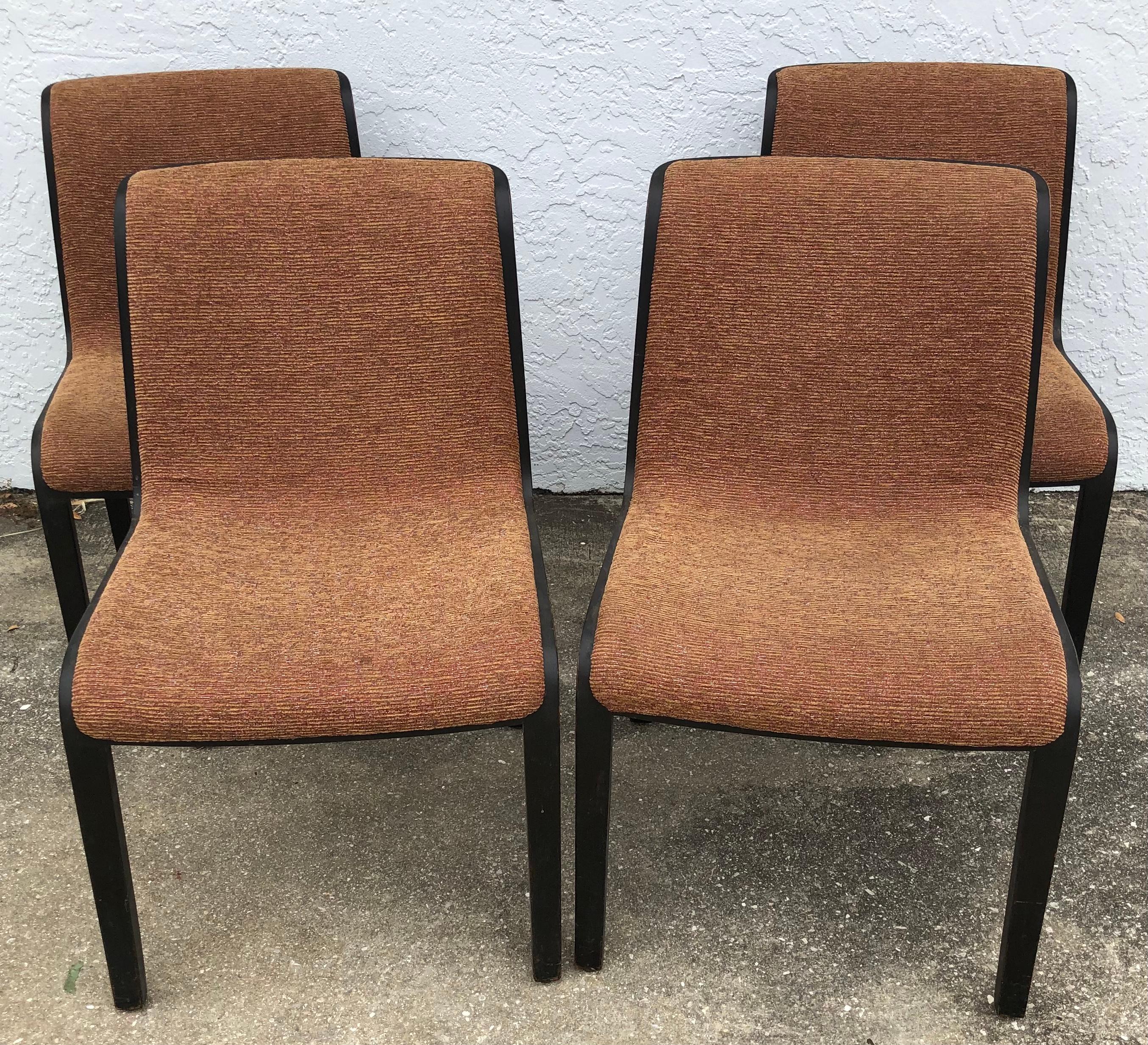 Set of 4 Mid-Century Modern Bill Stephens Knoll Black Walnut Side Chairs For Sale 2