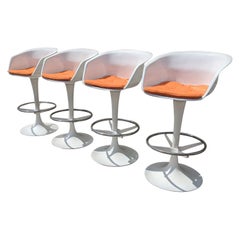 Juego de 4 taburetes de bar Mid Century Modern Burke Tulip