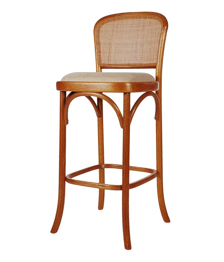 Set of 4 Mid-Century Modern Cane Back Bar Stools after Le ...