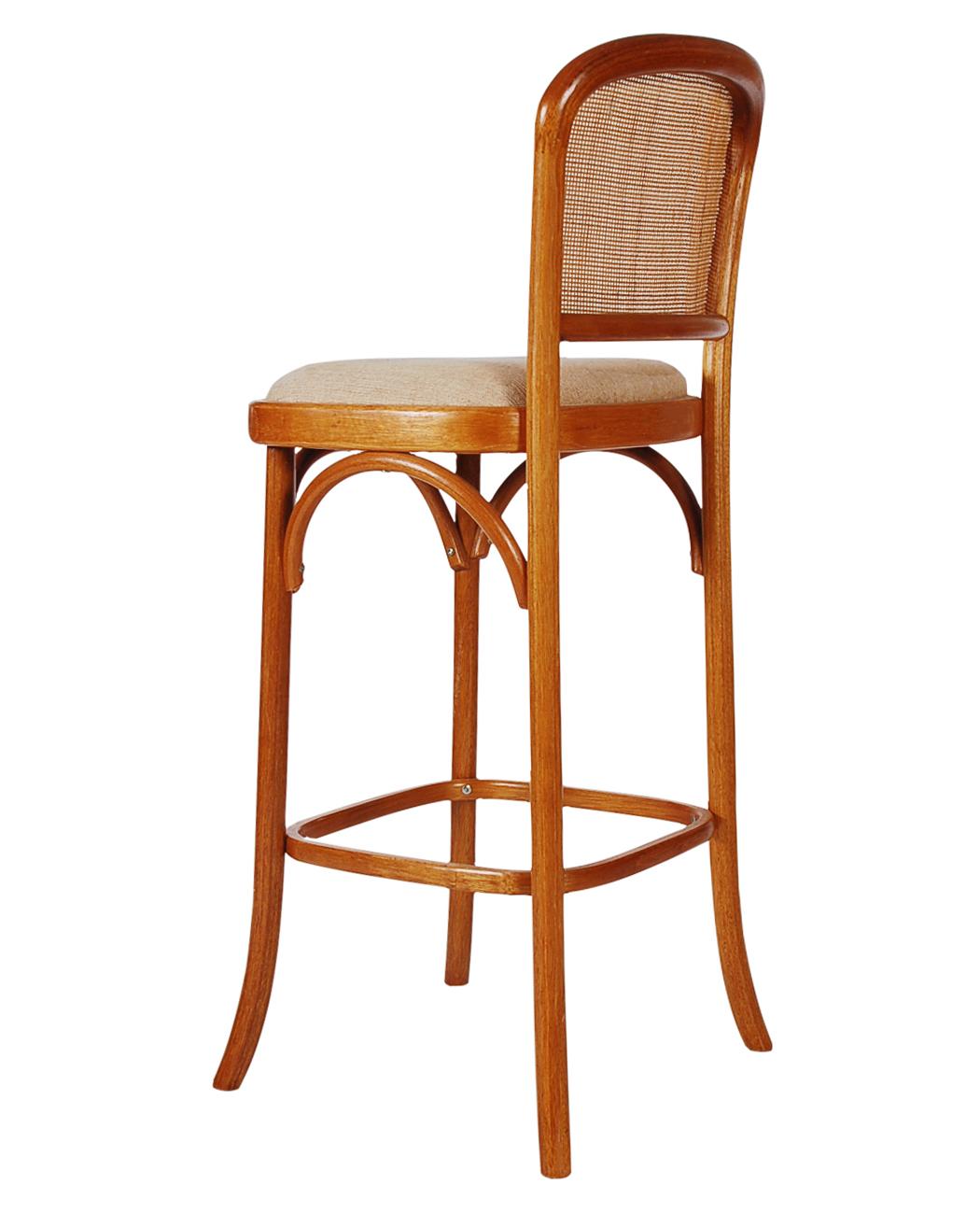 Late 20th Century Set of 4 Mid-Century Modern Cane Back Bar Stools after Le Corbusier for Thonet